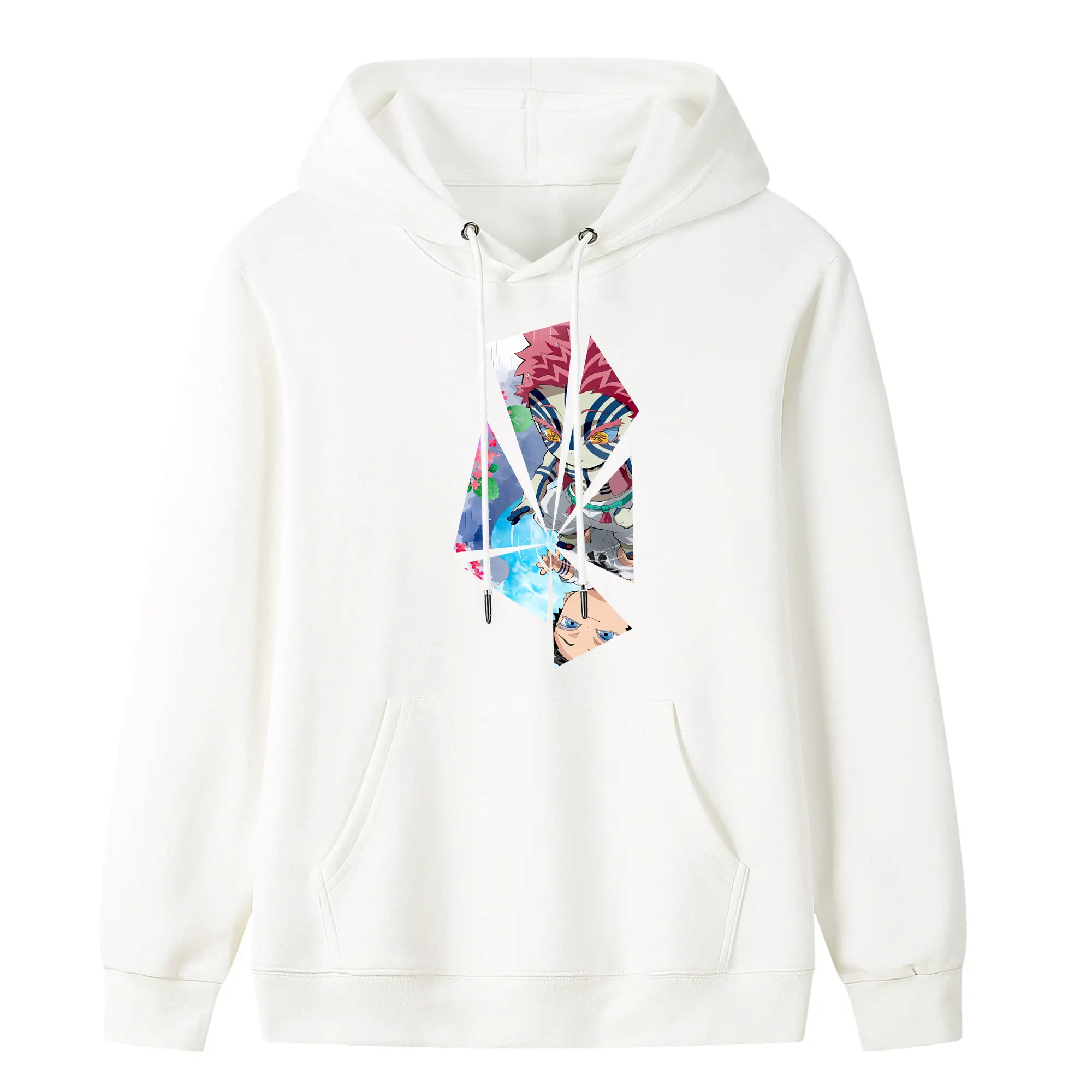 鬼滅の刃 グッズ,猗窩座 - キッズ フード付きパーカー ・ フロントプリント ・ ポリエステル100％ ・ 快適 通学 スポーツ 日常使い お散歩用