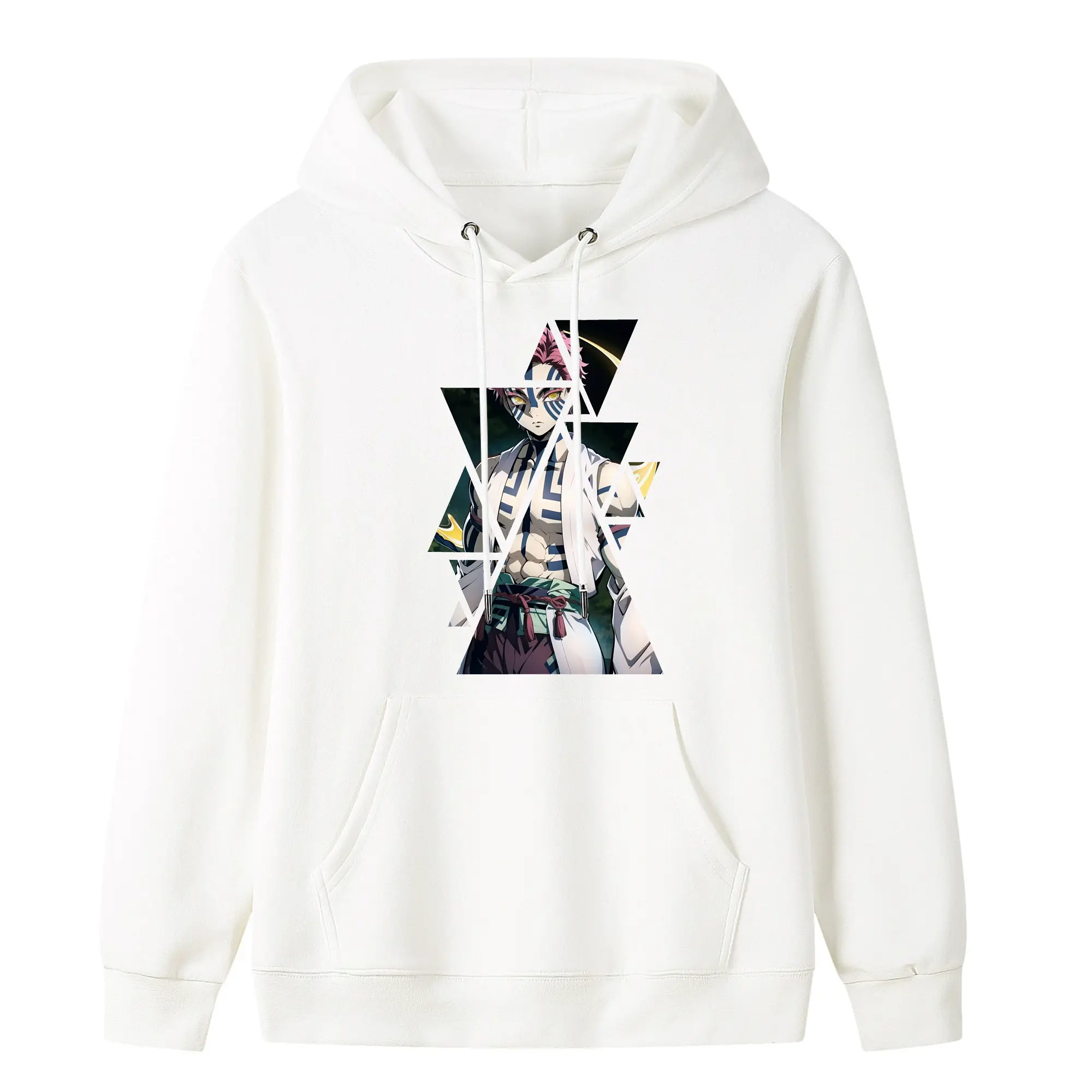 鬼滅の刃 グッズ,猗窩座 - キッズ フード付きパーカー ・ フロントプリント ・ ポリエステル100％ ・ 快適 通学 スポーツ 日常使い お散歩用