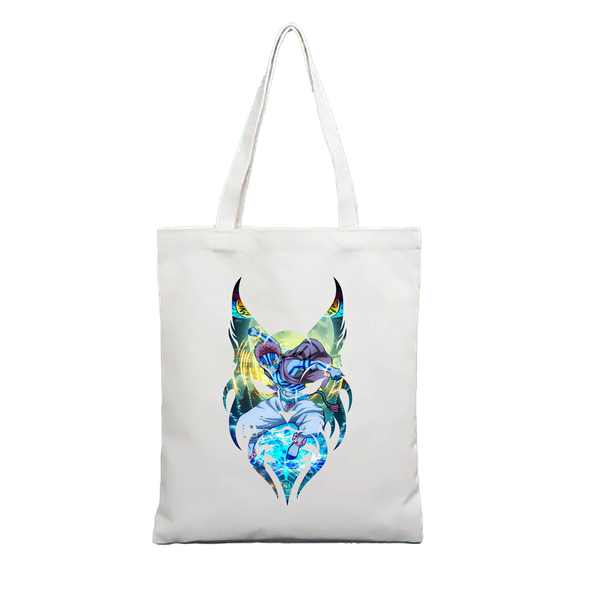 鬼滅の刃 グッズ,猗窩座 - 縦型キャンバス手提げバッグ（トートバッグ） ・ キャンバス素材 ・ ショッピング用 ・ 軽量 丈夫 お手入れ簡単