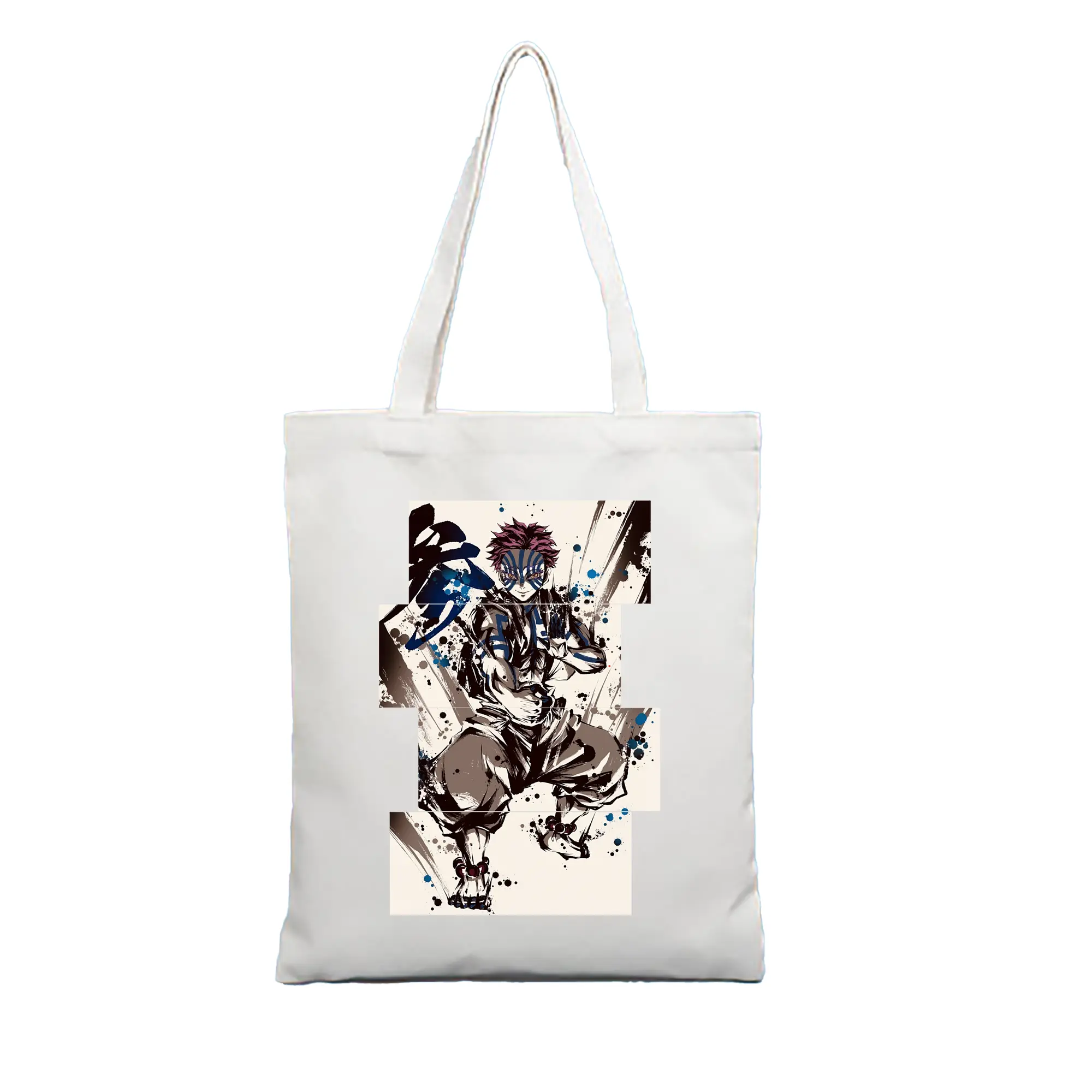鬼滅の刃 グッズ,猗窩座 - 縦型キャンバス手提げバッグ（トートバッグ） ・ キャンバス素材 ・ ショッピング用 ・ 軽量 丈夫 お手入れ簡単