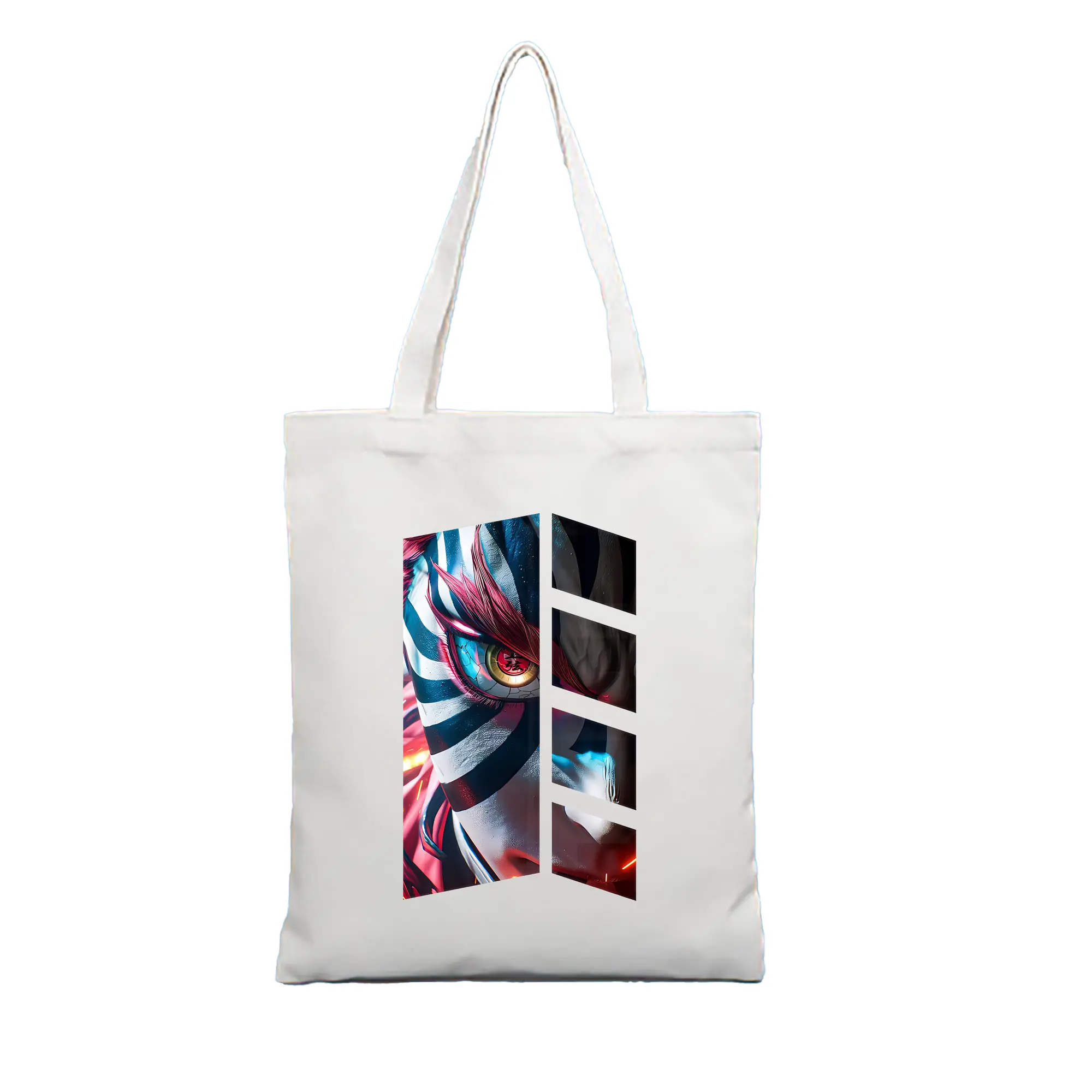 鬼滅の刃 グッズ,猗窩座 - 縦型キャンバス手提げバッグ（トートバッグ） ・ キャンバス素材 ・ ショッピング用 ・ 軽量 丈夫 お手入れ簡単