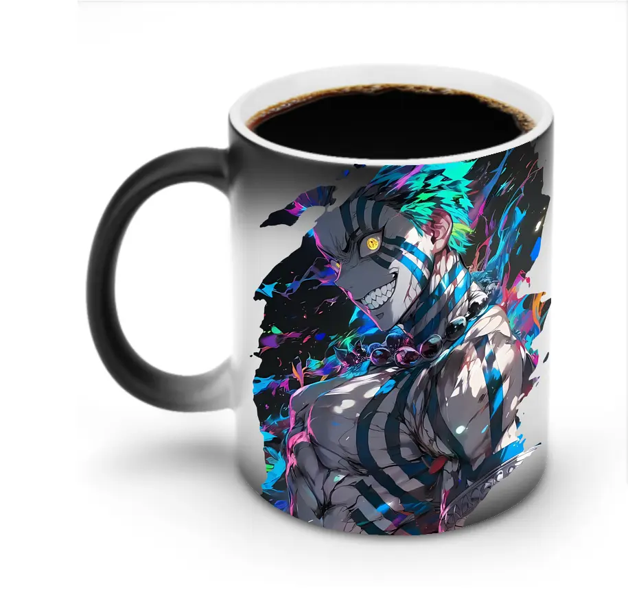鬼滅の刃 グッズ,猗窩座 - 変色マグカップ ・ セラミック ・ 熱転写プリント ・ 耐久性 高品質 ・ ギフト・自宅用 コーヒー お茶
