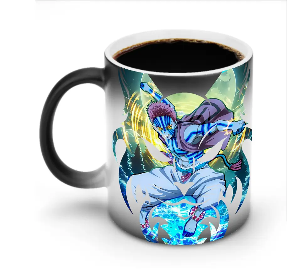 鬼滅の刃 グッズ,猗窩座 - 変色マグカップ ・ セラミック ・ 熱転写プリント ・ 耐久性 高品質 ・ ギフト・自宅用 コーヒー お茶