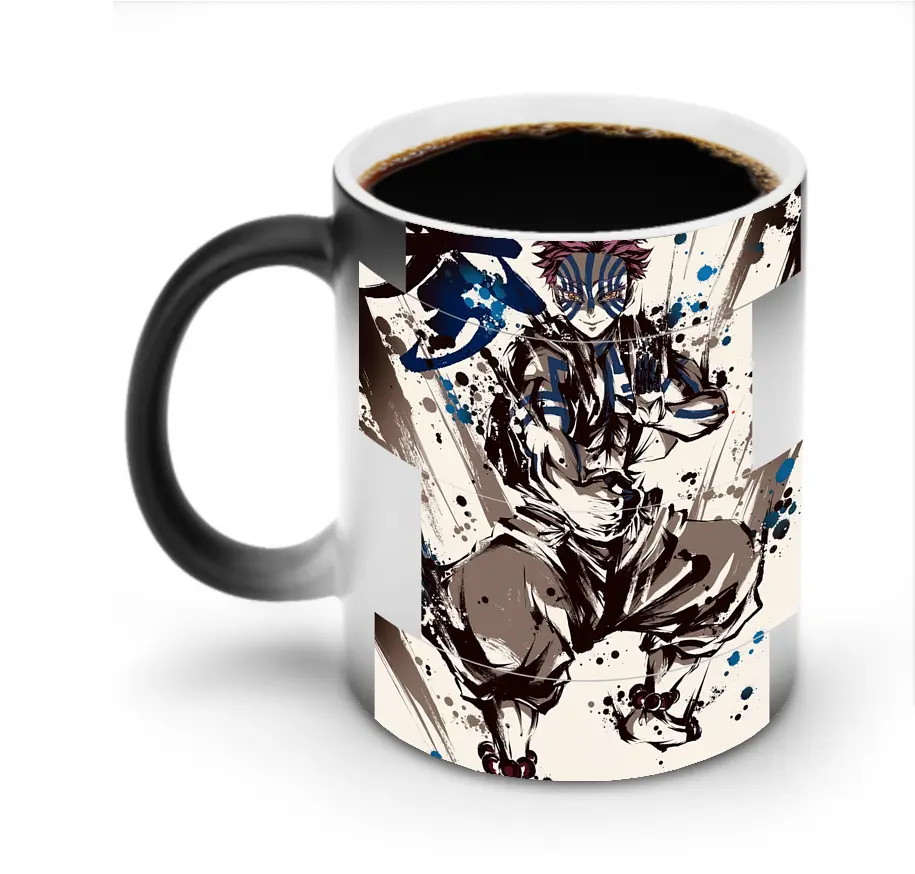 鬼滅の刃 グッズ,猗窩座 - 変色マグカップ ・ セラミック ・ 熱転写プリント ・ 耐久性 高品質 ・ ギフト・自宅用 コーヒー お茶
