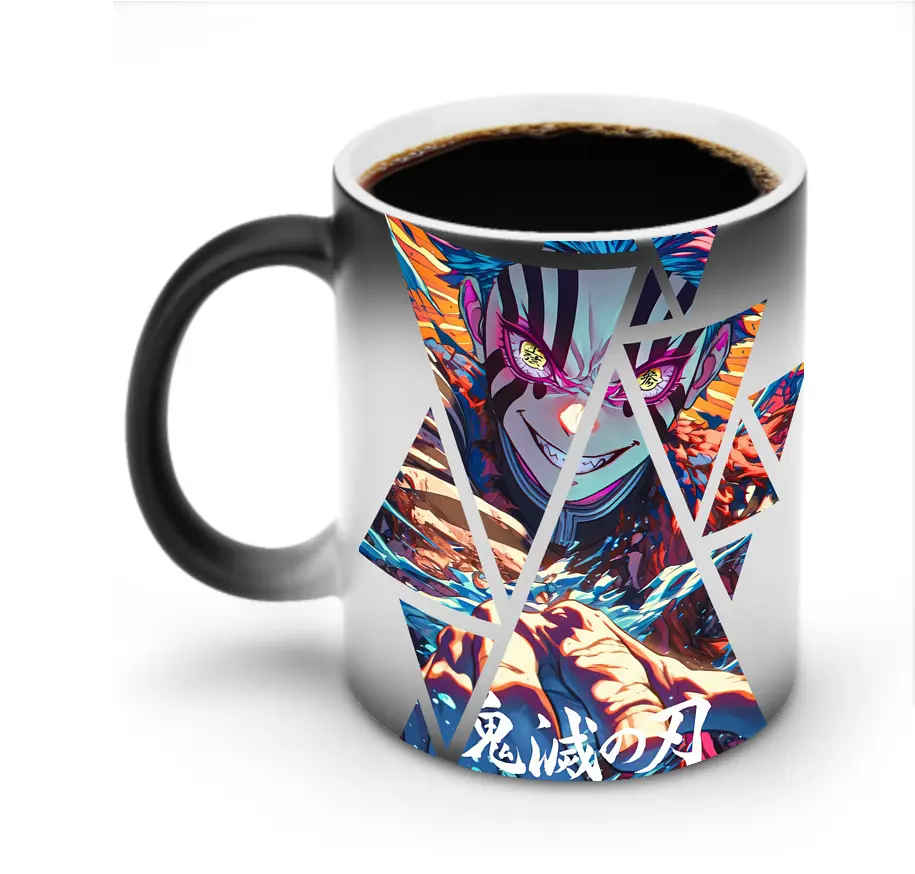 鬼滅の刃 グッズ,猗窩座 - 変色マグカップ ・ セラミック ・ 熱転写プリント ・ 耐久性 高品質 ・ ギフト・自宅用 コーヒー お茶