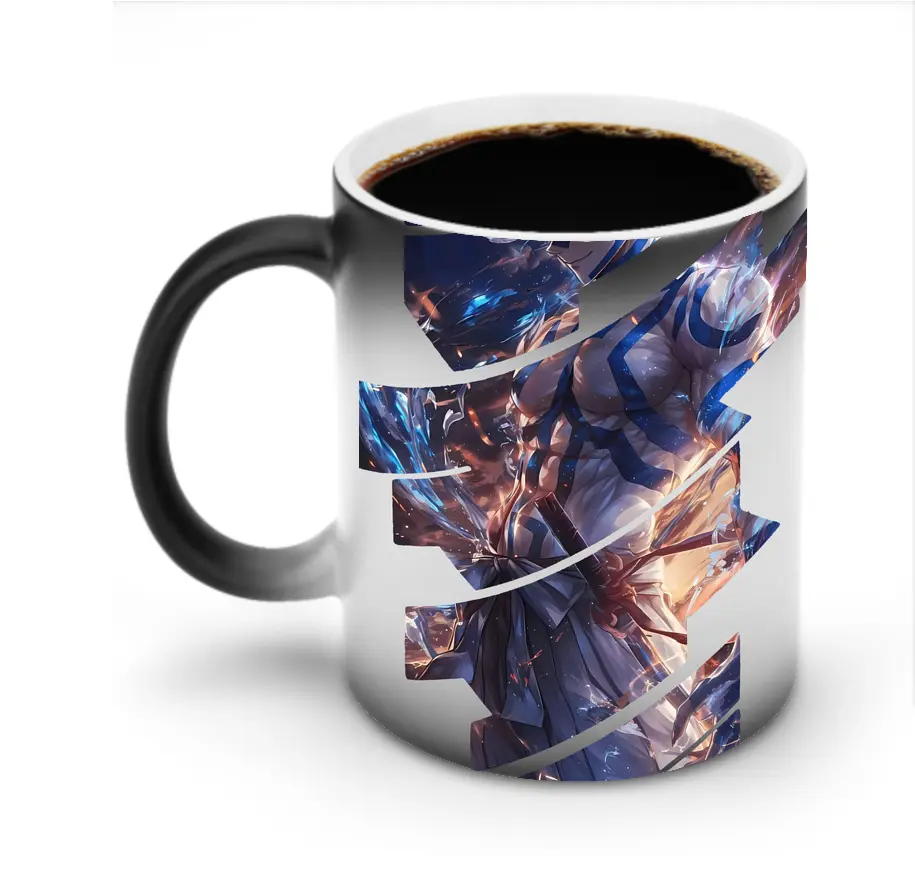 鬼滅の刃 グッズ,猗窩座 - 変色マグカップ ・ セラミック ・ 熱転写プリント ・ 耐久性 高品質 ・ ギフト・自宅用 コーヒー お茶