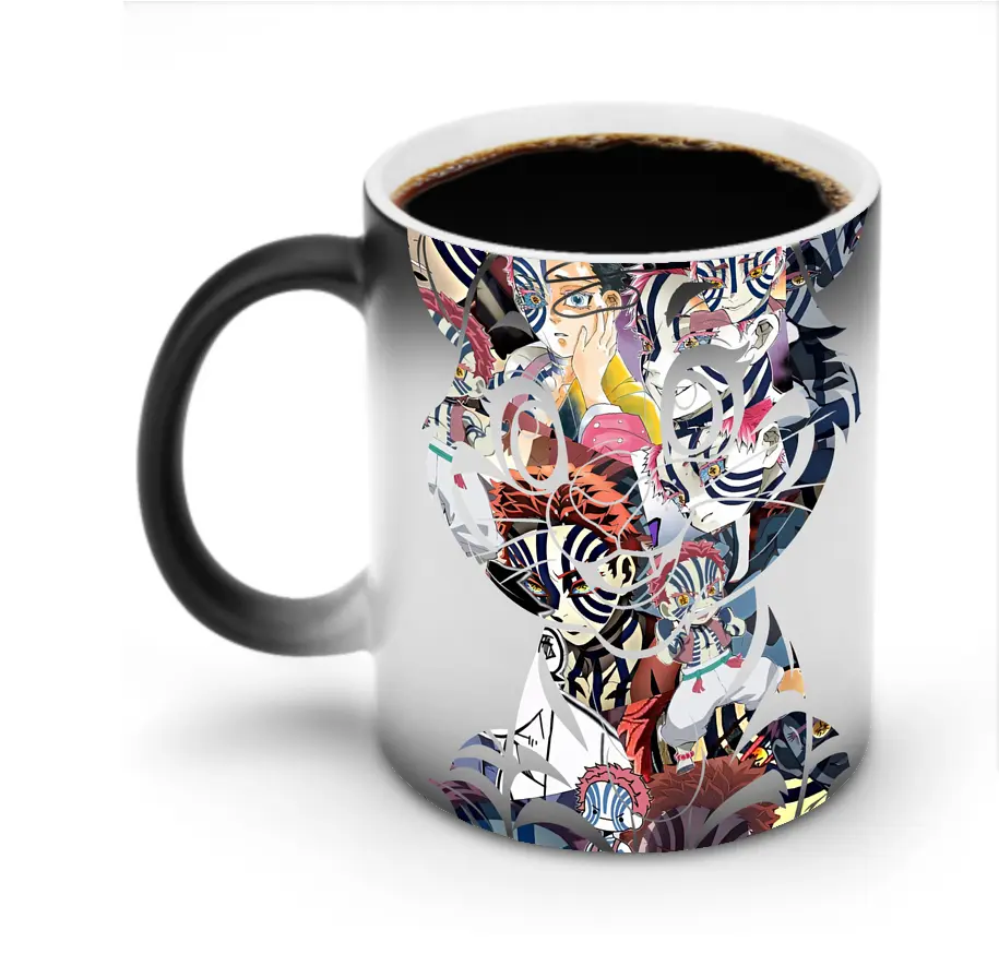 鬼滅の刃 グッズ,猗窩座 - 変色マグカップ ・ セラミック ・ 熱転写プリント ・ 耐久性 高品質 ・ ギフト・自宅用 コーヒー お茶