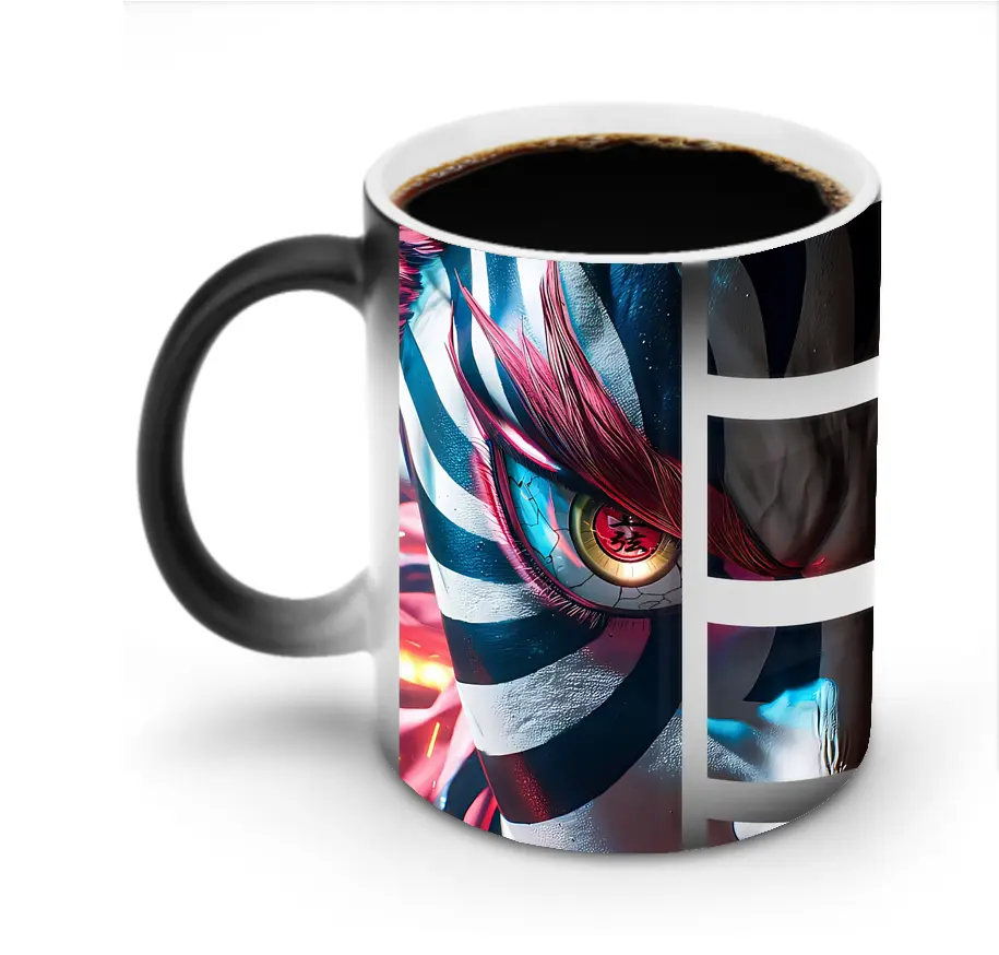 鬼滅の刃 グッズ,猗窩座 - 変色マグカップ ・ セラミック ・ 熱転写プリント ・ 耐久性 高品質 ・ ギフト・自宅用 コーヒー お茶