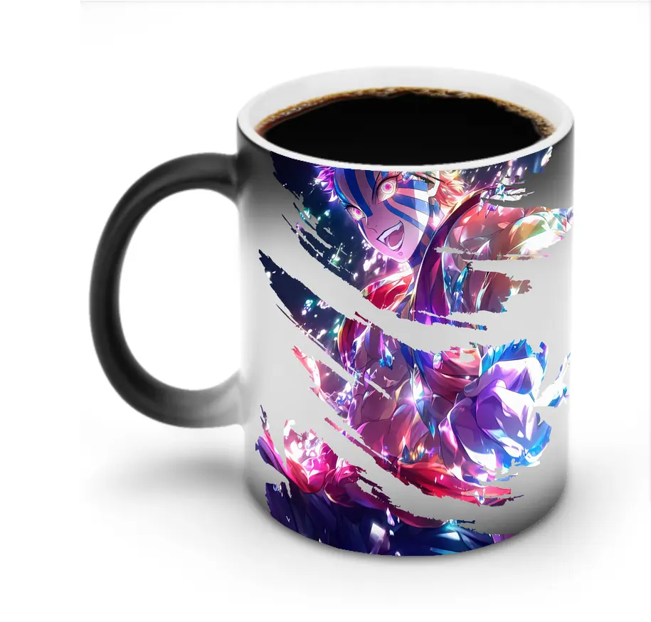 鬼滅の刃 グッズ,猗窩座 - 変色マグカップ ・ セラミック ・ 熱転写プリント ・ 耐久性 高品質 ・ ギフト・自宅用 コーヒー お茶