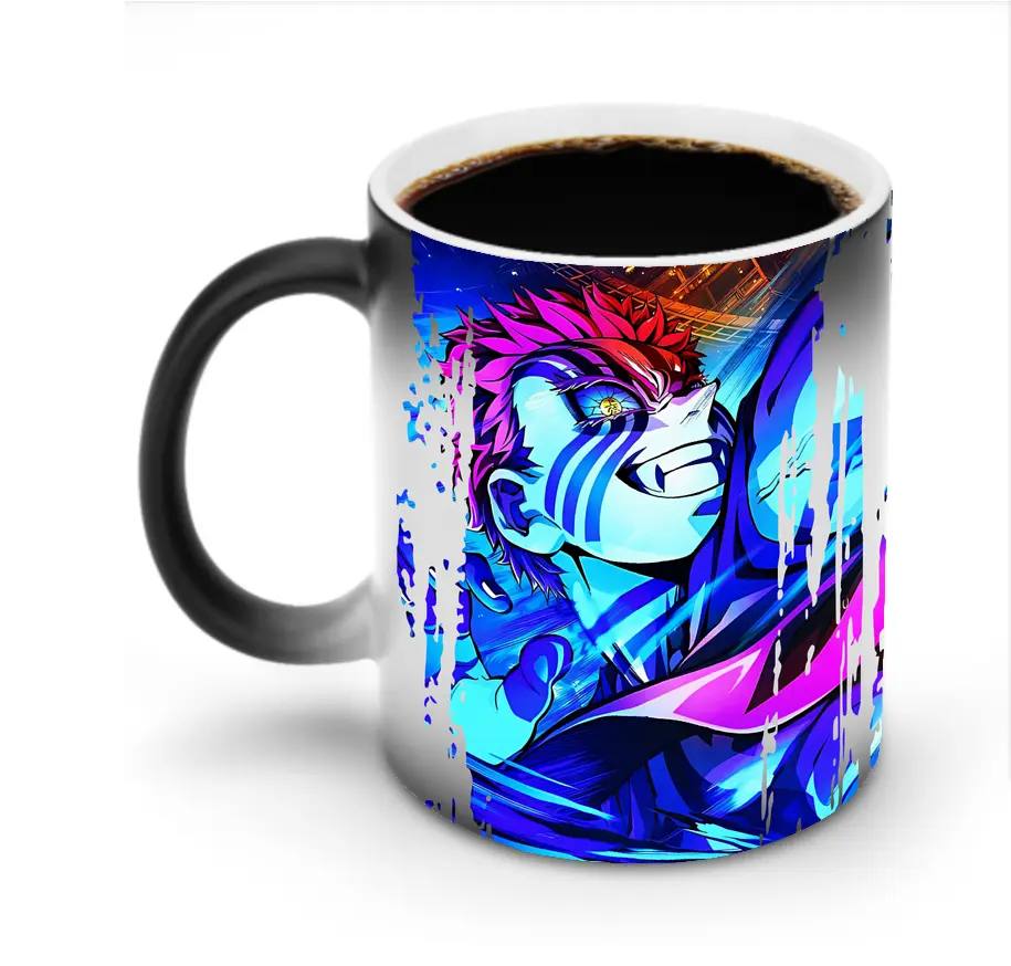 鬼滅の刃 グッズ,猗窩座 - 変色マグカップ ・ セラミック ・ 熱転写プリント ・ 耐久性 高品質 ・ ギフト・自宅用 コーヒー お茶