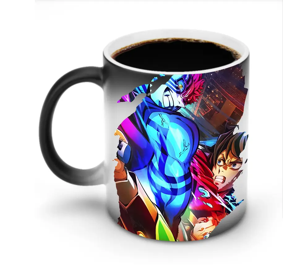 鬼滅の刃 グッズ,猗窩座 - 変色マグカップ ・ セラミック ・ 熱転写プリント ・ 耐久性 高品質 ・ ギフト・自宅用 コーヒー お茶