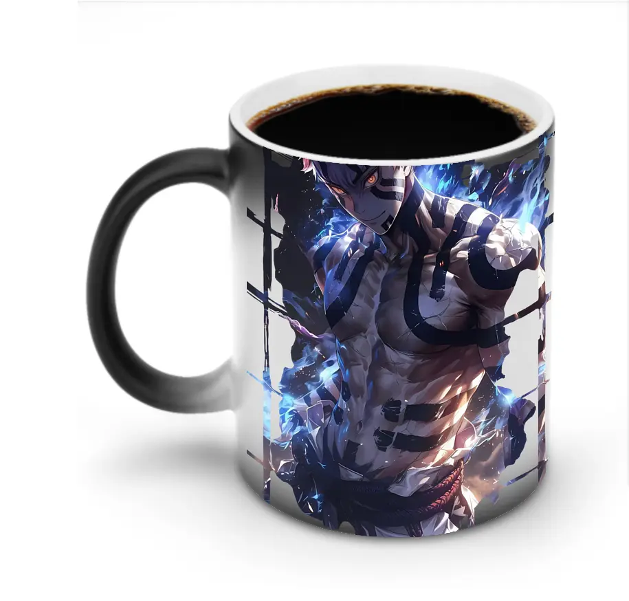 鬼滅の刃 グッズ,猗窩座 - 変色マグカップ ・ セラミック ・ 熱転写プリント ・ 耐久性 高品質 ・ ギフト・自宅用 コーヒー お茶