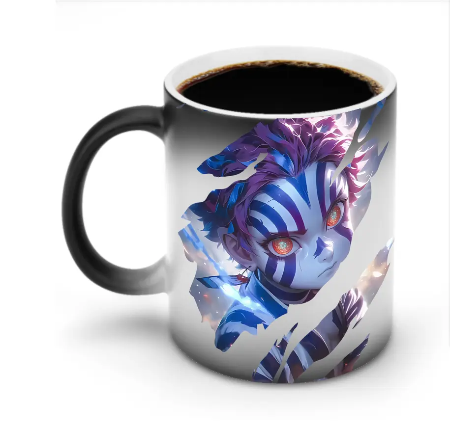 鬼滅の刃 グッズ,猗窩座 - 変色マグカップ ・ セラミック ・ 熱転写プリント ・ 耐久性 高品質 ・ ギフト・自宅用 コーヒー お茶