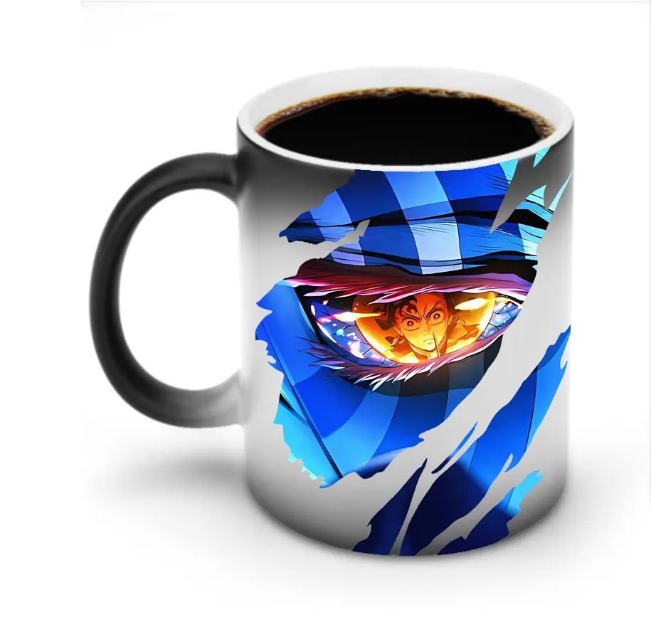 鬼滅の刃 グッズ,猗窩座 - 変色マグカップ ・ セラミック ・ 熱転写プリント ・ 耐久性 高品質 ・ ギフト・自宅用 コーヒー お茶