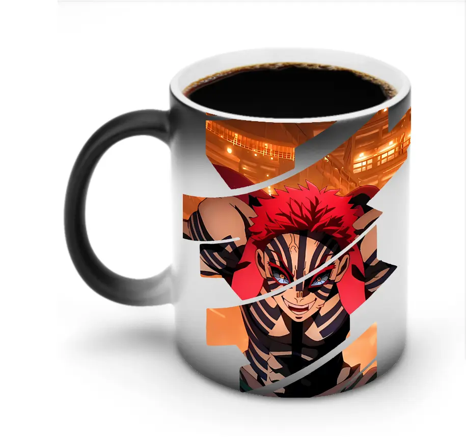 鬼滅の刃 グッズ,猗窩座 - 変色マグカップ ・ セラミック ・ 熱転写プリント ・ 耐久性 高品質 ・ ギフト・自宅用 コーヒー お茶