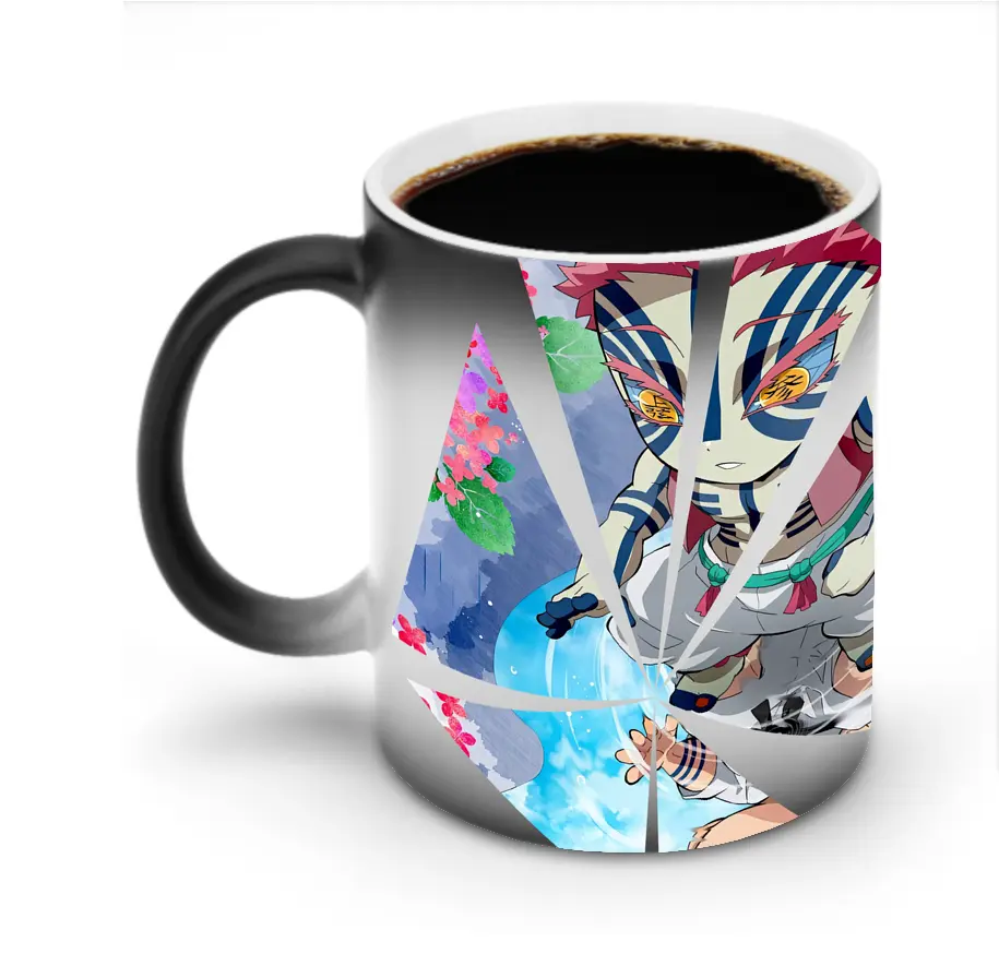 鬼滅の刃 グッズ,猗窩座 - 変色マグカップ ・ セラミック ・ 熱転写プリント ・ 耐久性 高品質 ・ ギフト・自宅用 コーヒー お茶