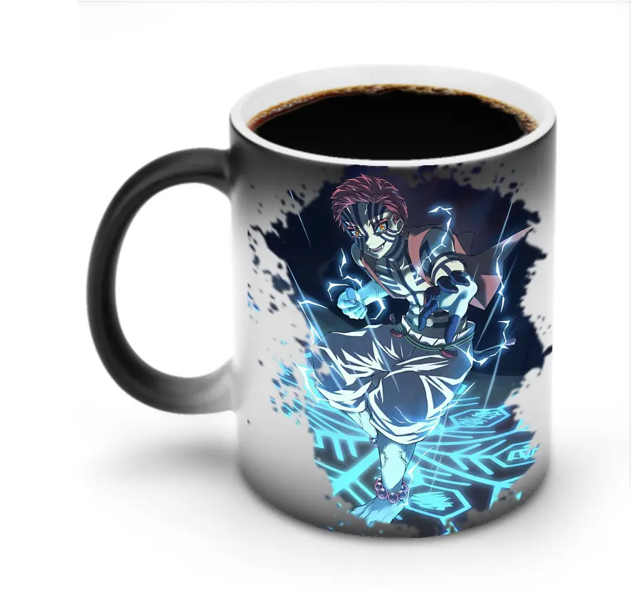 鬼滅の刃 グッズ,猗窩座 - 変色マグカップ ・ セラミック ・ 熱転写プリント ・ 耐久性 高品質 ・ ギフト・自宅用 コーヒー お茶