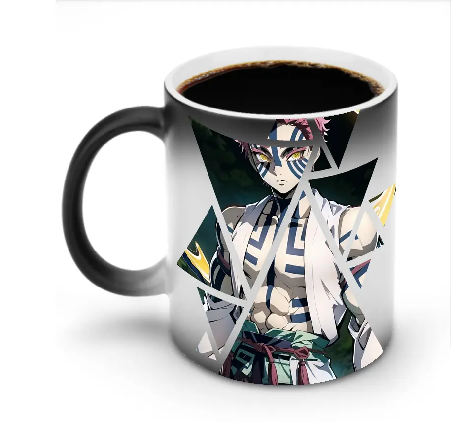 鬼滅の刃 グッズ,猗窩座 - 変色マグカップ ・ セラミック ・ 熱転写プリント ・ 耐久性 高品質 ・ ギフト・自宅用 コーヒー お茶