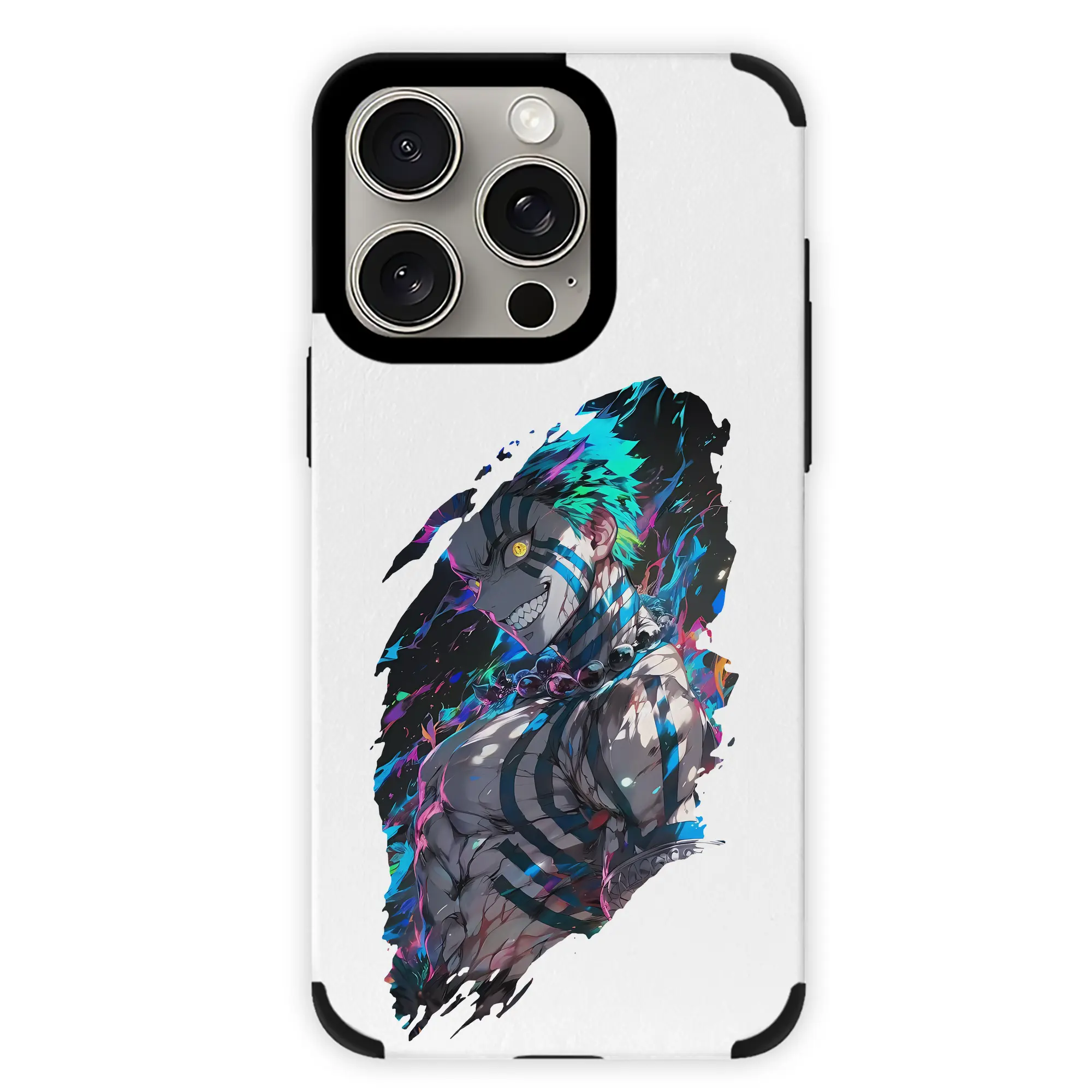 鬼滅の刃 グッズ,猗窩座 - IPhone15ProMax対応 ・ PUレザースマホケース ・ 耐衝撃 ・ 黄変防止 ・ 360度全面保護 ・ 柔らか手触り ・ 3D立体ボタン