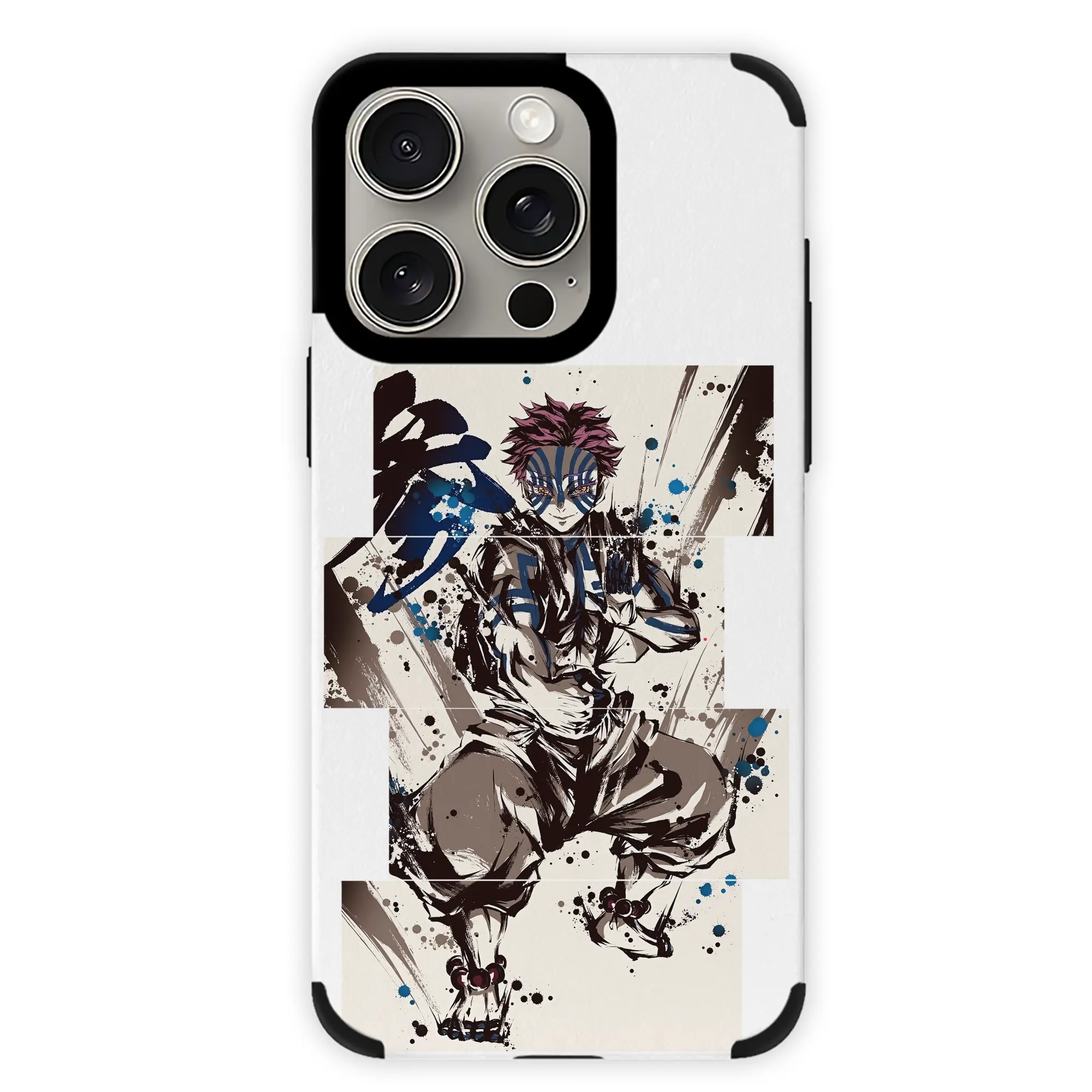 鬼滅の刃 グッズ,猗窩座 - IPhone15ProMax対応 ・ PUレザースマホケース ・ 耐衝撃 ・ 黄変防止 ・ 360度全面保護 ・ 柔らか手触り ・ 3D立体ボタン