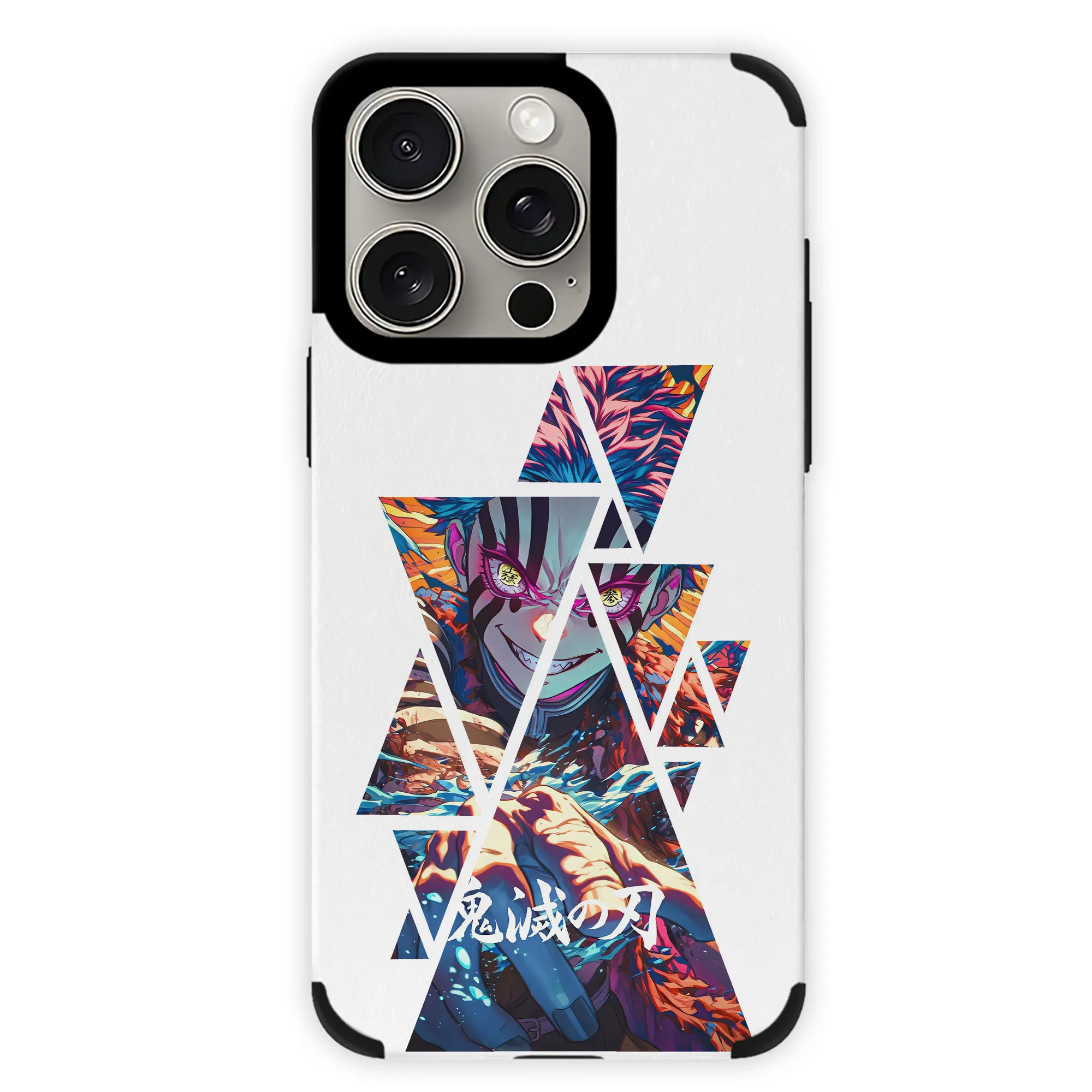 鬼滅の刃 グッズ,猗窩座 - IPhone15ProMax対応 ・ PUレザースマホケース ・ 耐衝撃 ・ 黄変防止 ・ 360度全面保護 ・ 柔らか手触り ・ 3D立体ボタン