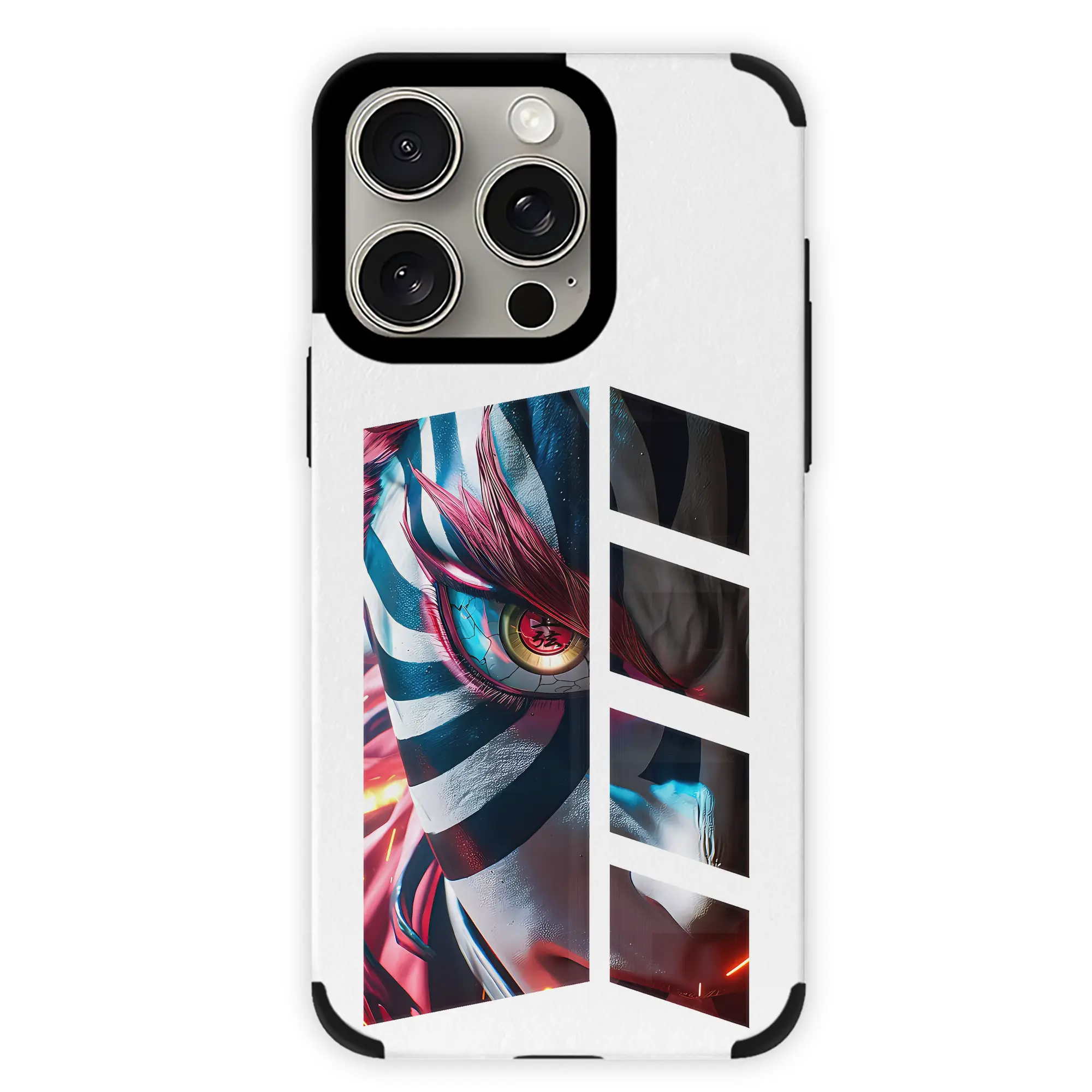 鬼滅の刃 グッズ,猗窩座 - IPhone15ProMax対応 ・ PUレザースマホケース ・ 耐衝撃 ・ 黄変防止 ・ 360度全面保護 ・ 柔らか手触り ・ 3D立体ボタン