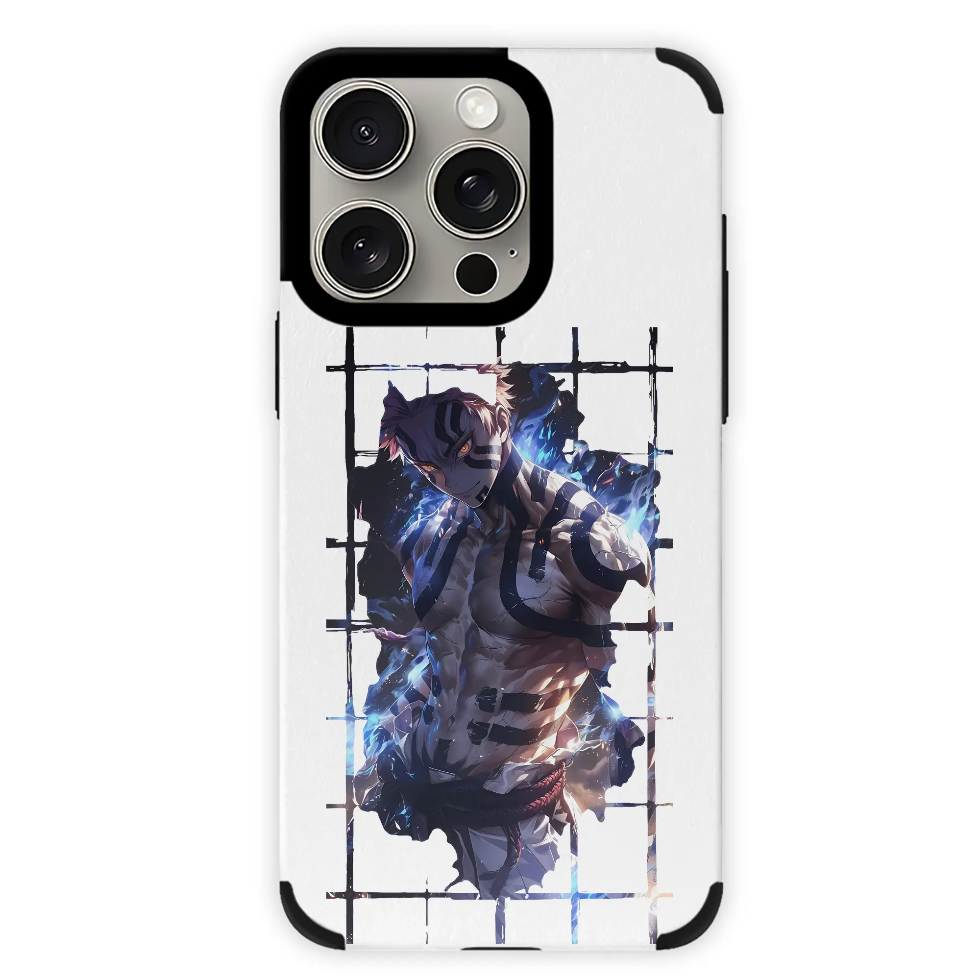 鬼滅の刃 グッズ,猗窩座 - IPhone15ProMax対応 ・ PUレザースマホケース ・ 耐衝撃 ・ 黄変防止 ・ 360度全面保護 ・ 柔らか手触り ・ 3D立体ボタン