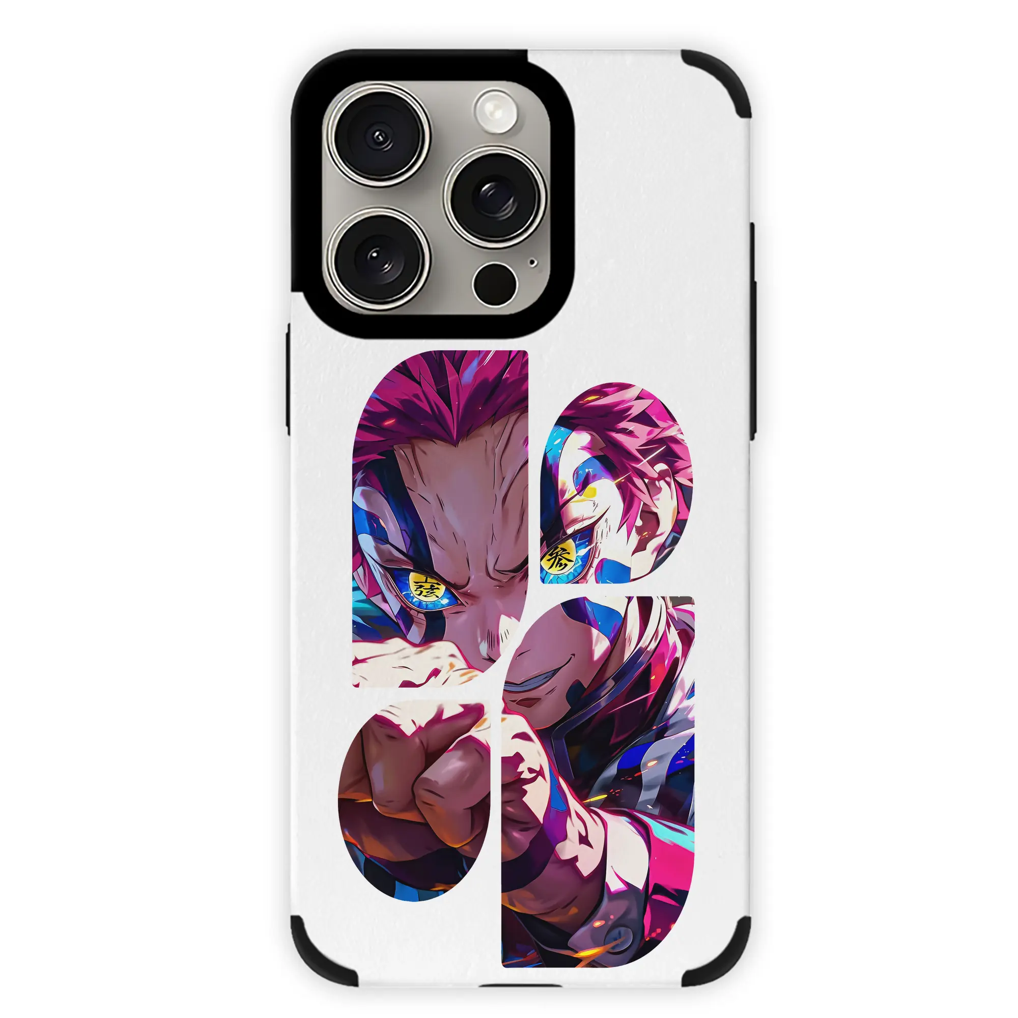 鬼滅の刃 グッズ,猗窩座 - IPhone15ProMax対応 ・ PUレザースマホケース ・ 耐衝撃 ・ 黄変防止 ・ 360度全面保護 ・ 柔らか手触り ・ 3D立体ボタン