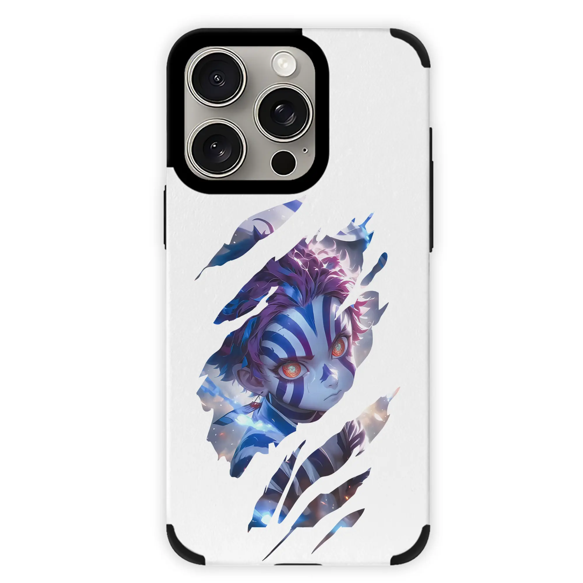 鬼滅の刃 グッズ,猗窩座 - IPhone15ProMax対応 ・ PUレザースマホケース ・ 耐衝撃 ・ 黄変防止 ・ 360度全面保護 ・ 柔らか手触り ・ 3D立体ボタン