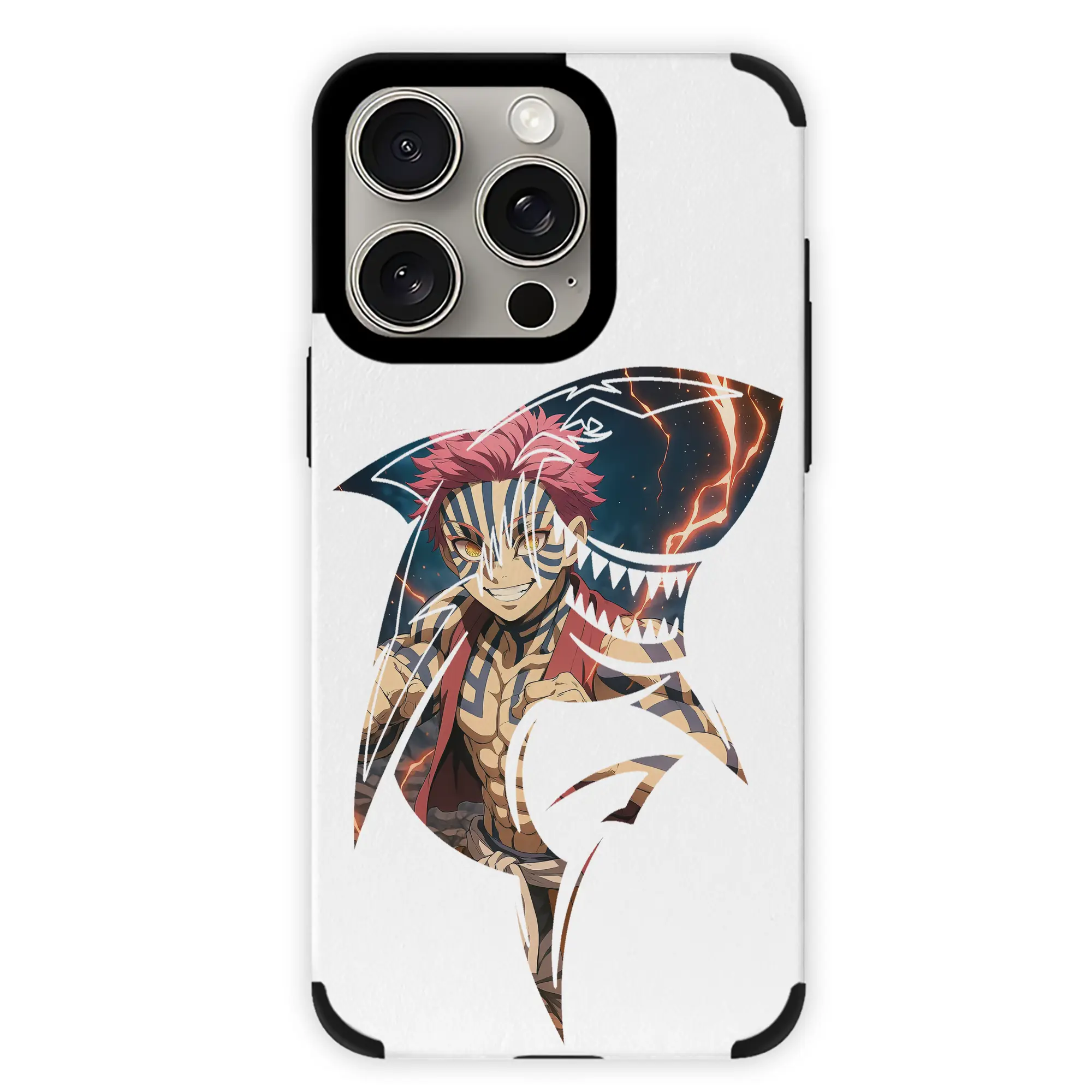 鬼滅の刃 グッズ,猗窩座 - IPhone15ProMax対応 ・ PUレザースマホケース ・ 耐衝撃 ・ 黄変防止 ・ 360度全面保護 ・ 柔らか手触り ・ 3D立体ボタン