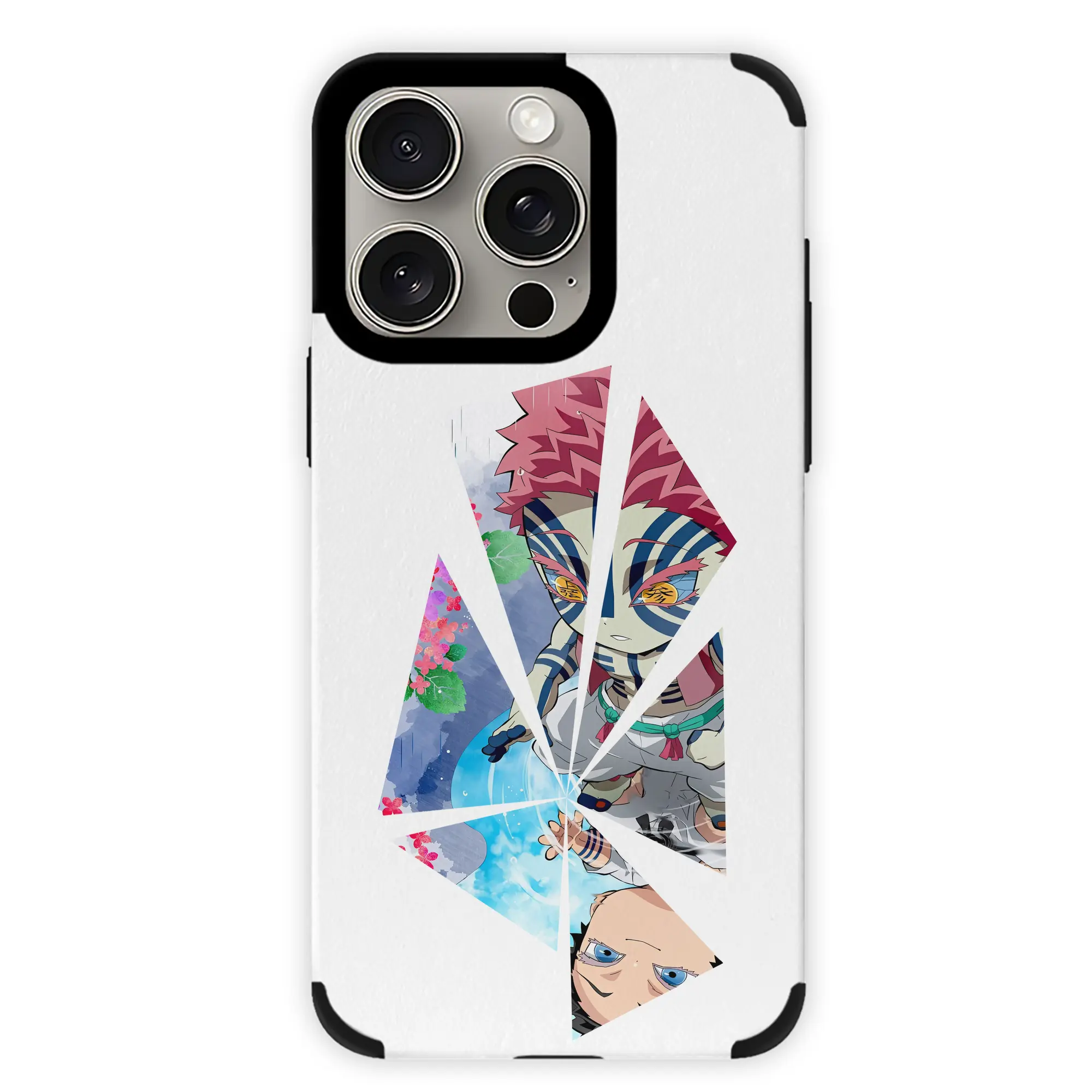 鬼滅の刃 グッズ,猗窩座 - IPhone15ProMax対応 ・ PUレザースマホケース ・ 耐衝撃 ・ 黄変防止 ・ 360度全面保護 ・ 柔らか手触り ・ 3D立体ボタン