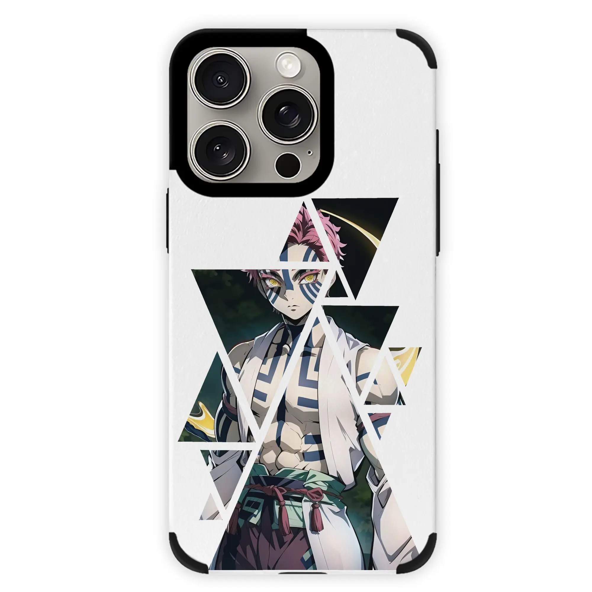 鬼滅の刃 グッズ,猗窩座 - IPhone15ProMax対応 ・ PUレザースマホケース ・ 耐衝撃 ・ 黄変防止 ・ 360度全面保護 ・ 柔らか手触り ・ 3D立体ボタン