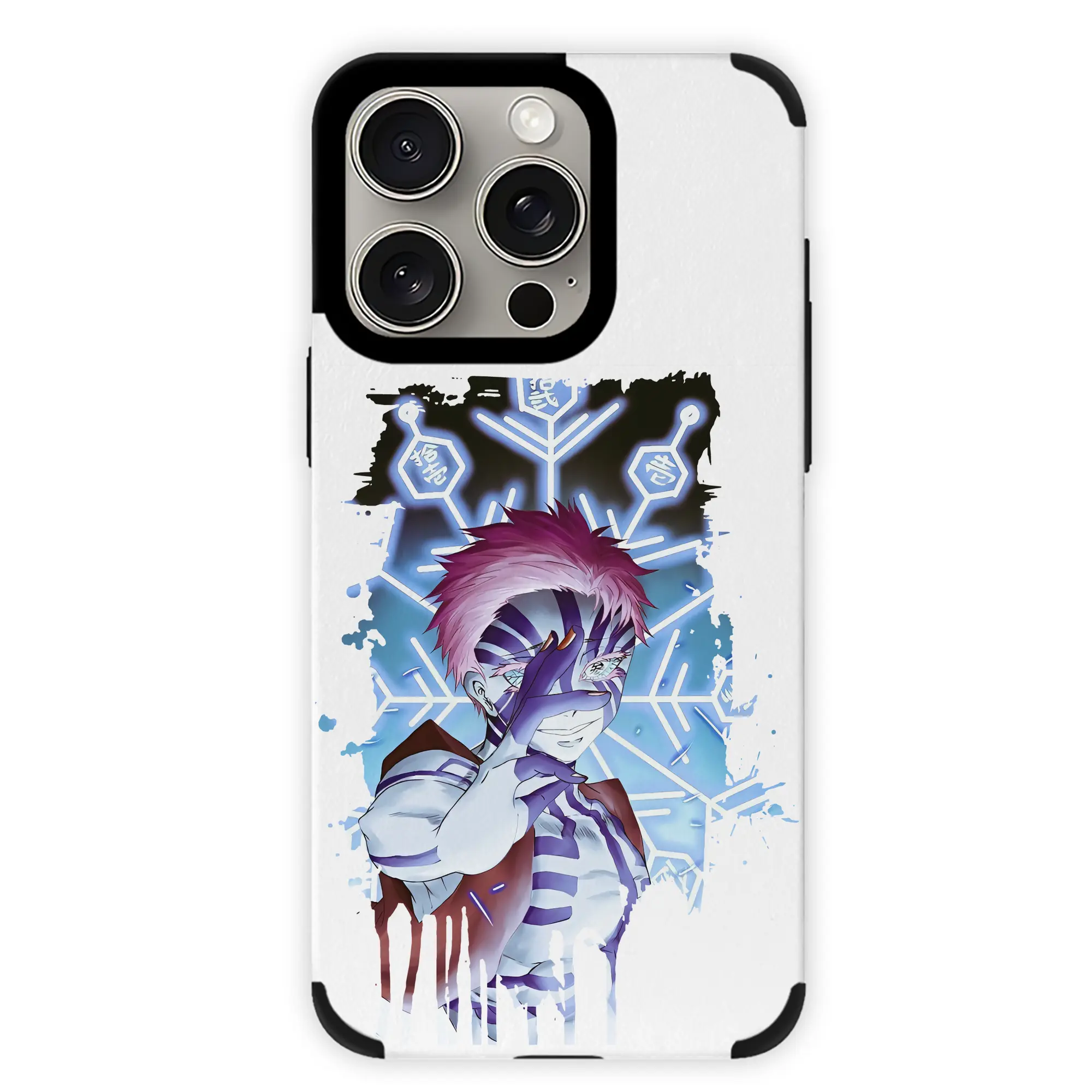 鬼滅の刃 グッズ,猗窩座 - IPhone15ProMax対応 ・ PUレザースマホケース ・ 耐衝撃 ・ 黄変防止 ・ 360度全面保護 ・ 柔らか手触り ・ 3D立体ボタン