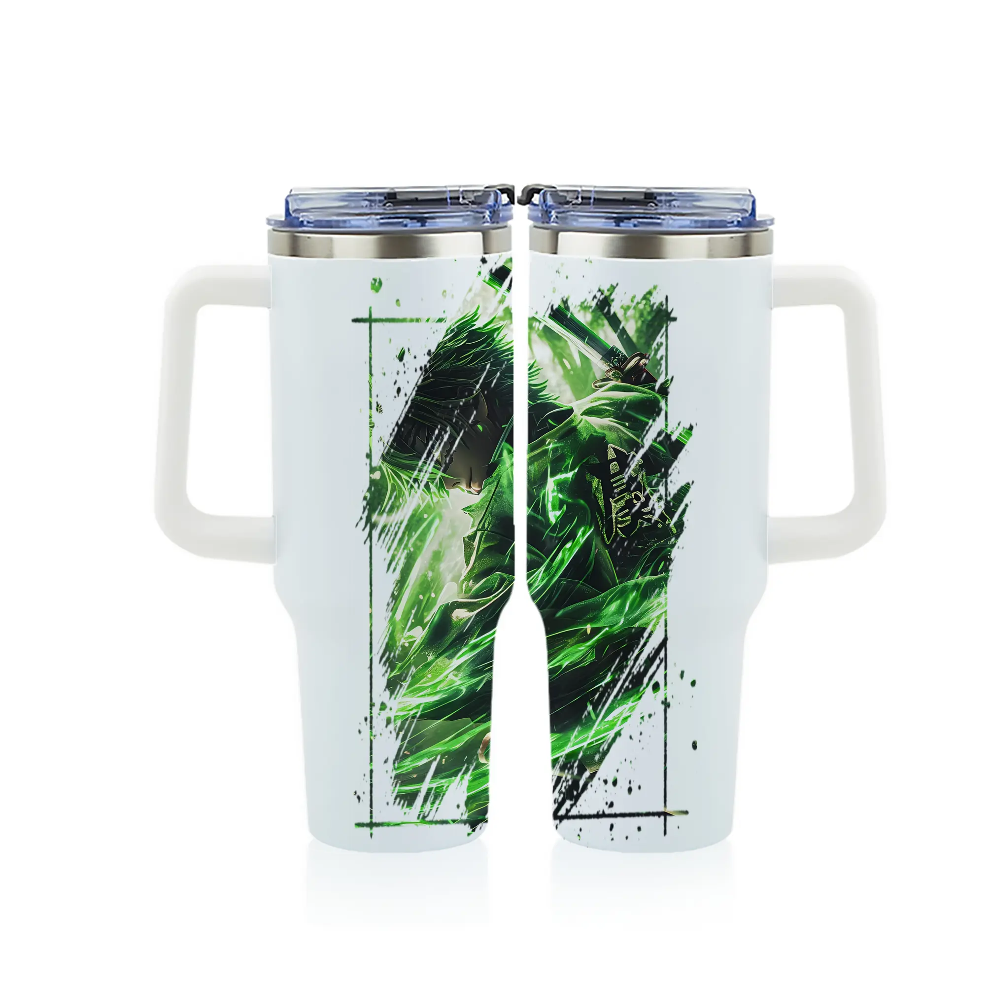 鬼滅の刃 グッズ,不死川 実弥 - 1200mL フルプリント車用タンブラー ・ 304ステンレス 内側 ・ 201ステンレス 外側 ・ 保温 保冷 ・ 通勤 ドライブ アウトドア用