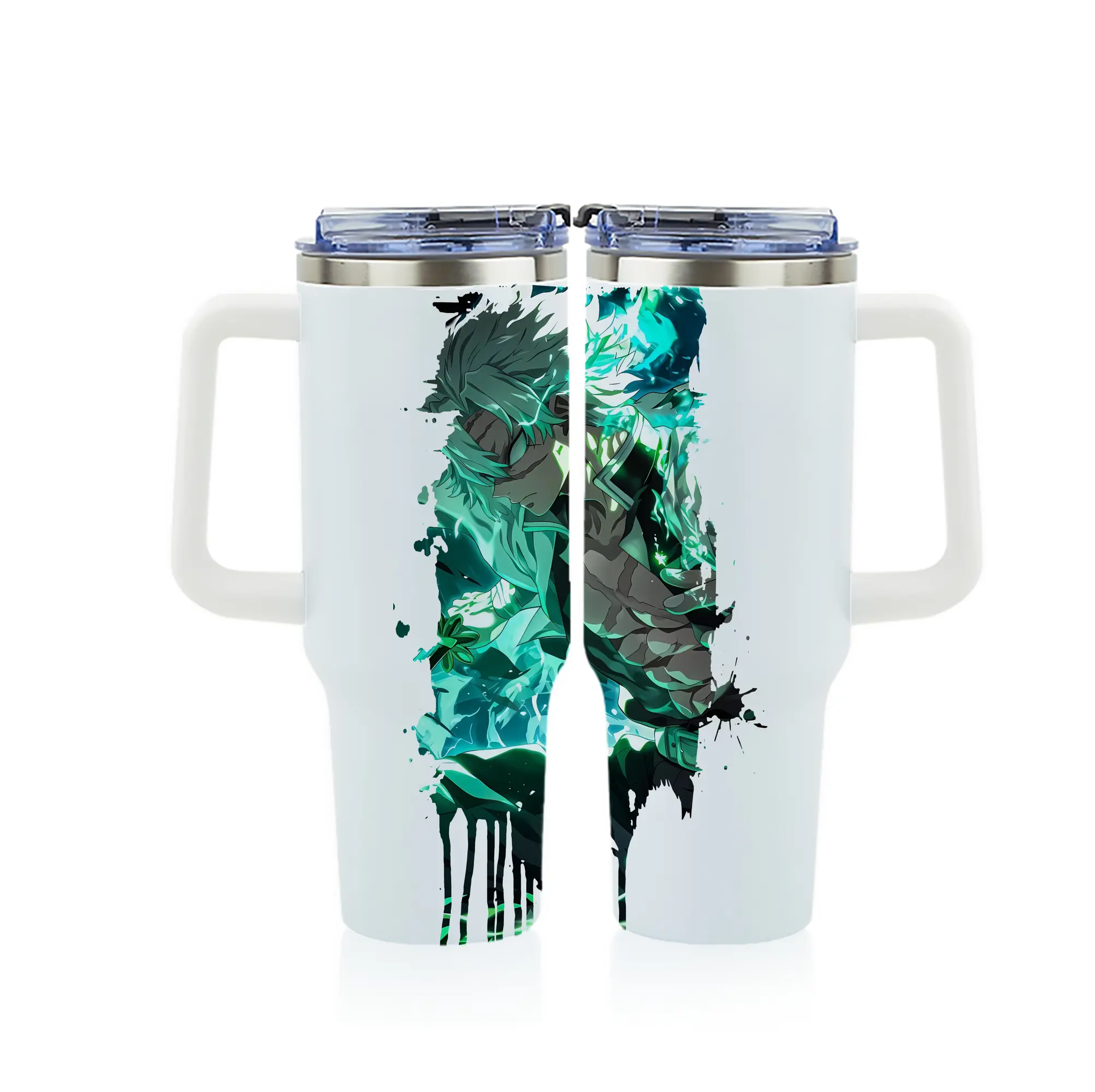 鬼滅の刃 グッズ,不死川 実弥 - 1200mL フルプリント車用タンブラー ・ 304ステンレス 内側 ・ 201ステンレス 外側 ・ 保温 保冷 ・ 通勤 ドライブ アウトドア用