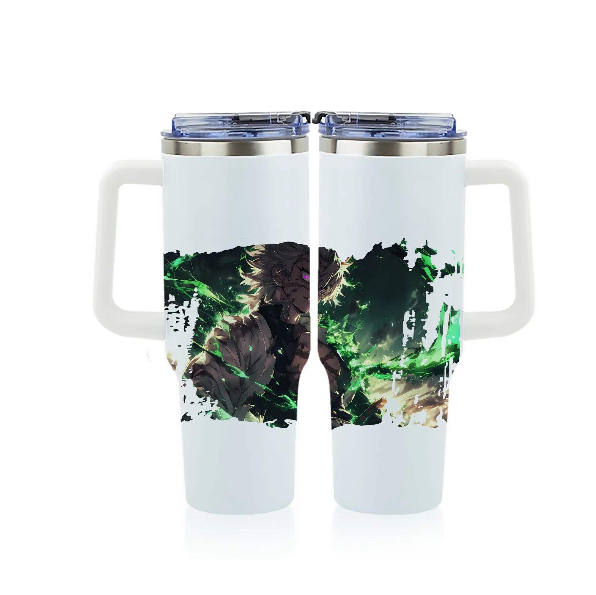 鬼滅の刃 グッズ,不死川 実弥 - 1200mL フルプリント車用タンブラー ・ 304ステンレス 内側 ・ 201ステンレス 外側 ・ 保温 保冷 ・ 通勤 ドライブ アウトドア用