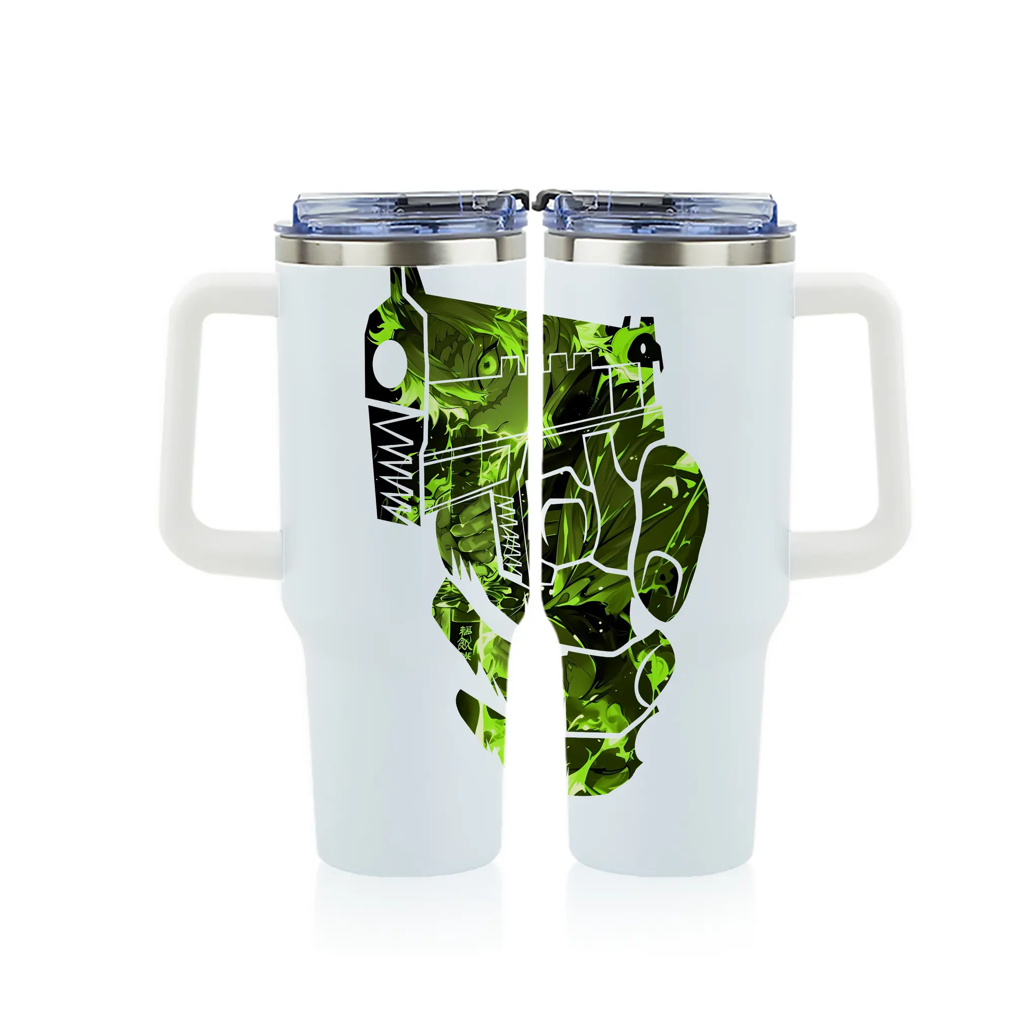 鬼滅の刃 グッズ,不死川 実弥 - 1200mL フルプリント車用タンブラー ・ 304ステンレス 内側 ・ 201ステンレス 外側 ・ 保温 保冷 ・ 通勤 ドライブ アウトドア用