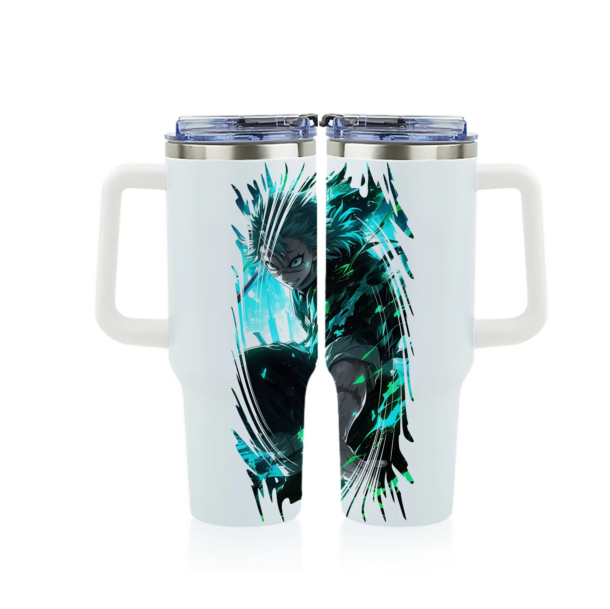鬼滅の刃 グッズ,不死川 実弥 - 1200mL フルプリント車用タンブラー ・ 304ステンレス 内側 ・ 201ステンレス 外側 ・ 保温 保冷 ・ 通勤 ドライブ アウトドア用