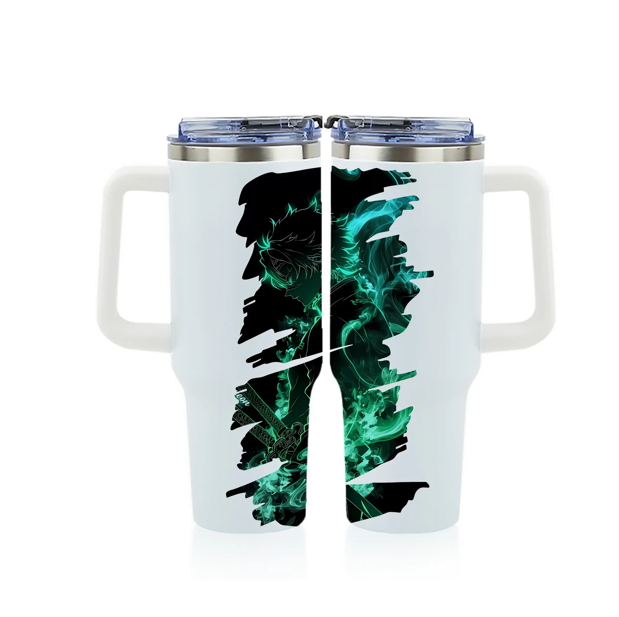 鬼滅の刃 グッズ,不死川 実弥 - 1200mL フルプリント車用タンブラー ・ 304ステンレス 内側 ・ 201ステンレス 外側 ・ 保温 保冷 ・ 通勤 ドライブ アウトドア用