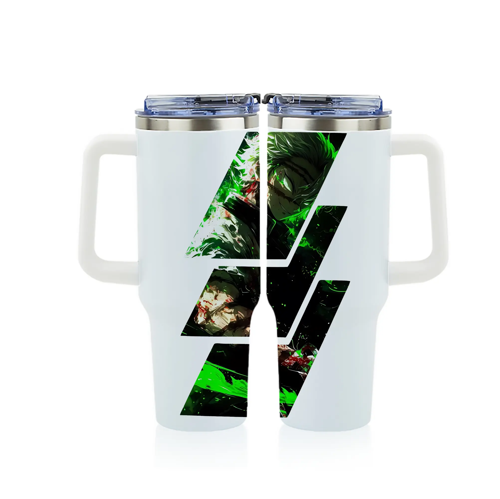 鬼滅の刃 グッズ,不死川 実弥 - 1200mL フルプリント車用タンブラー ・ 304ステンレス 内側 ・ 201ステンレス 外側 ・ 保温 保冷 ・ 通勤 ドライブ アウトドア用