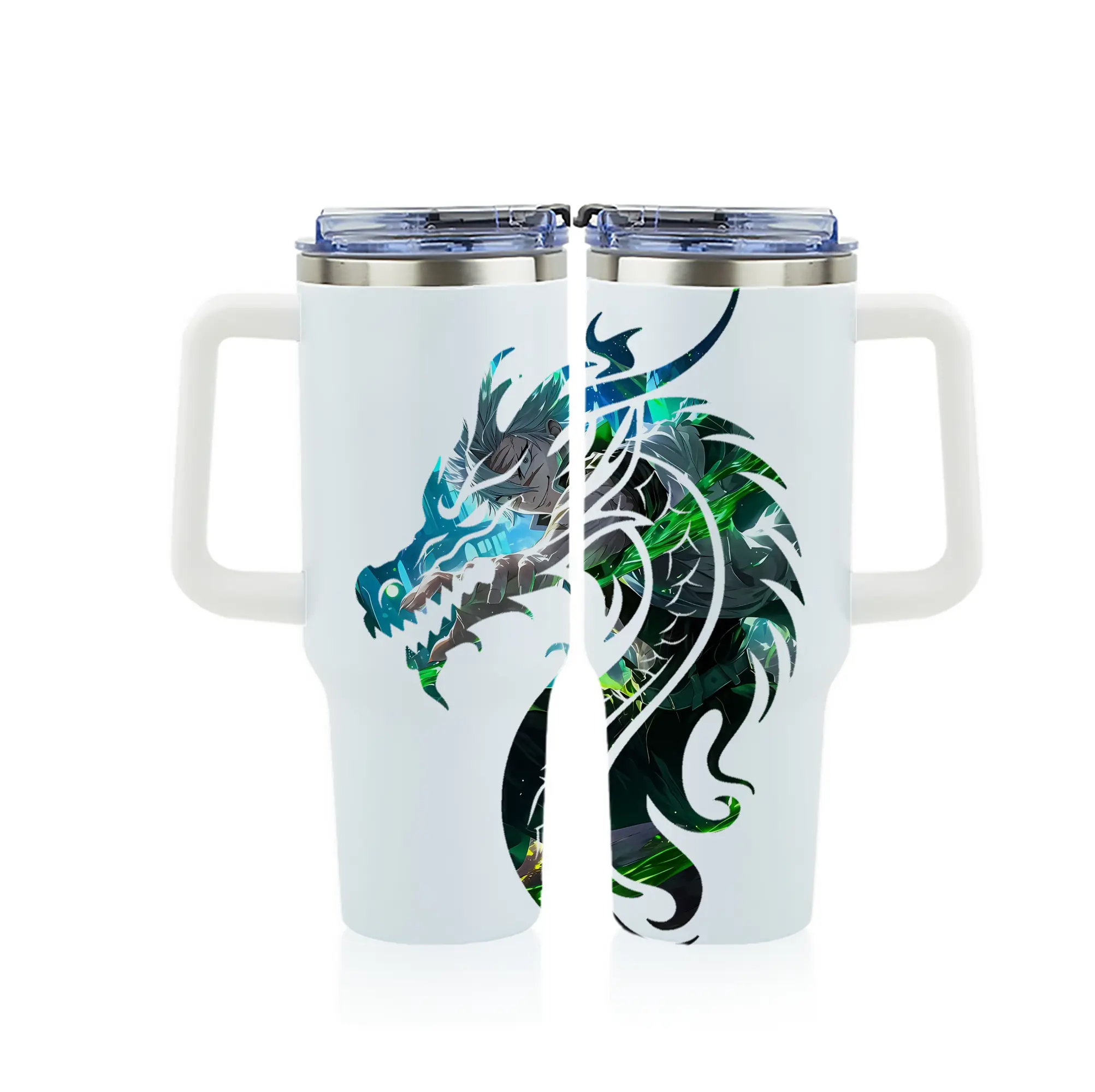 鬼滅の刃 グッズ,不死川 実弥 - 1200mL フルプリント車用タンブラー ・ 304ステンレス 内側 ・ 201ステンレス 外側 ・ 保温 保冷 ・ 通勤 ドライブ アウトドア用