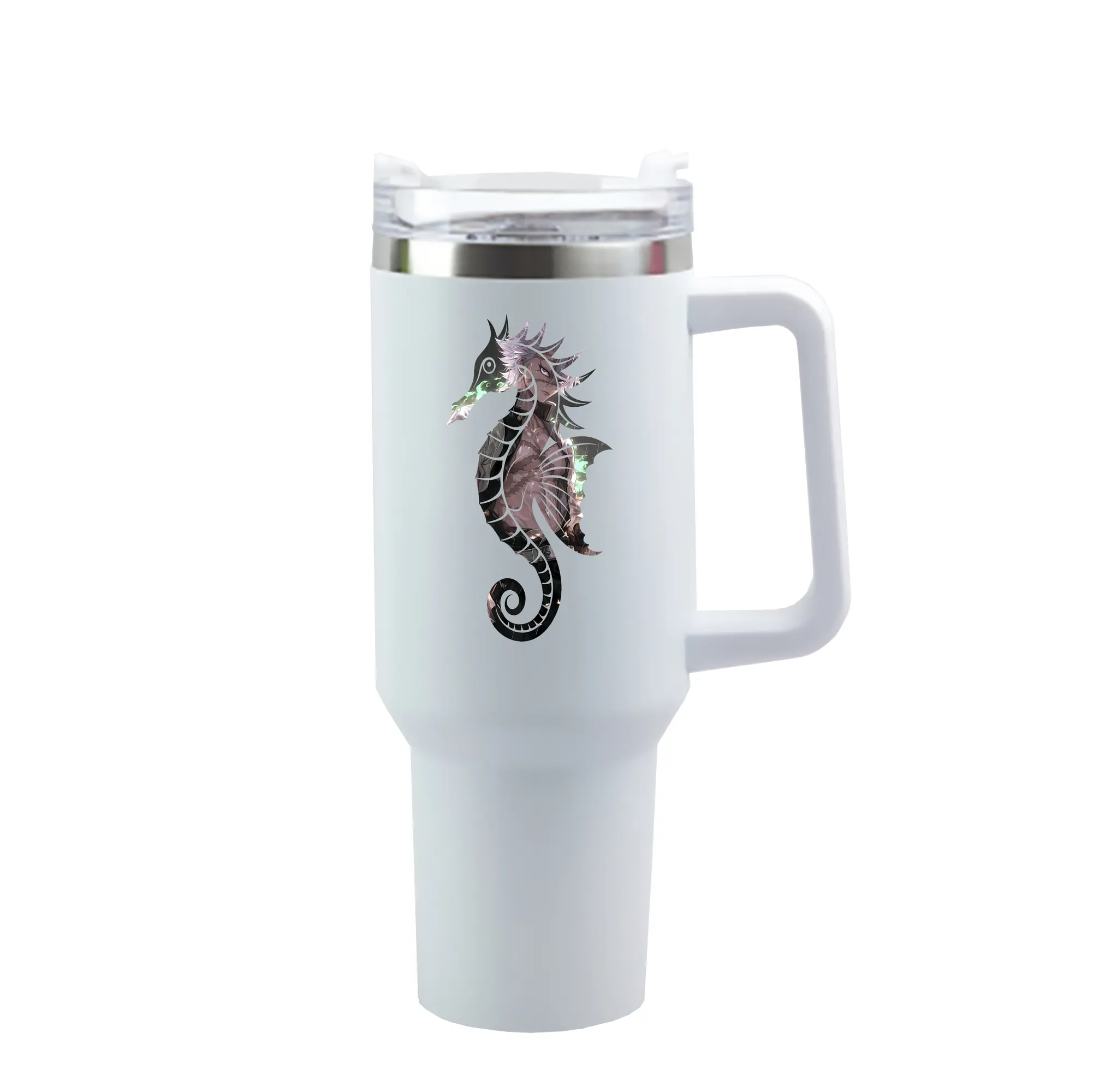 鬼滅の刃 グッズ,不死川 実弥 - 1200mL 車用タンブラー ・ クリスタルステッカー ・ 304ステンレス 内側 ・ 201ステンレス 外側 ・ 保温 保冷 ・ ハンドル＆ストロー付き ・ 通勤 ドライブ アウトドア用