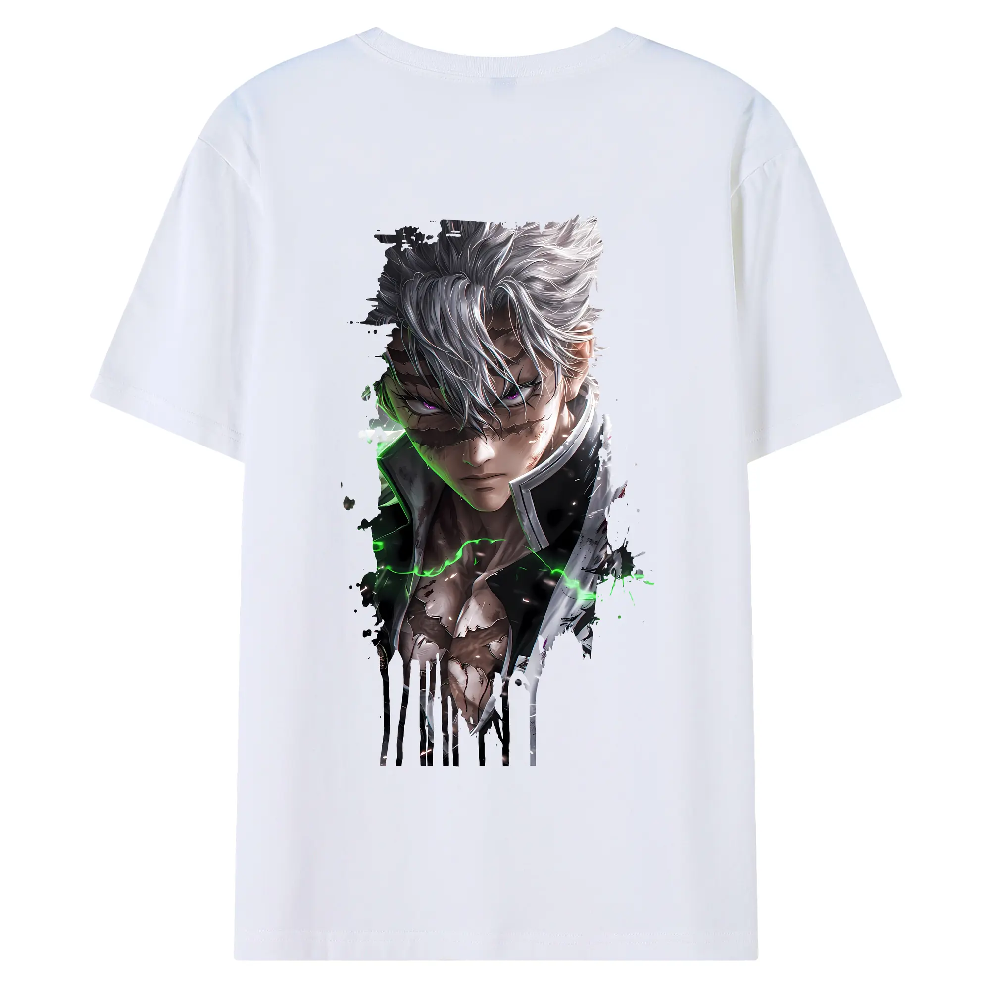 鬼滅の刃 グッズ,不死川 実弥 - 綿100％ 半袖Tシャツ ・ バックプリント ・ 快適 通気性 ・ 日常使い 散歩 スポーツ用