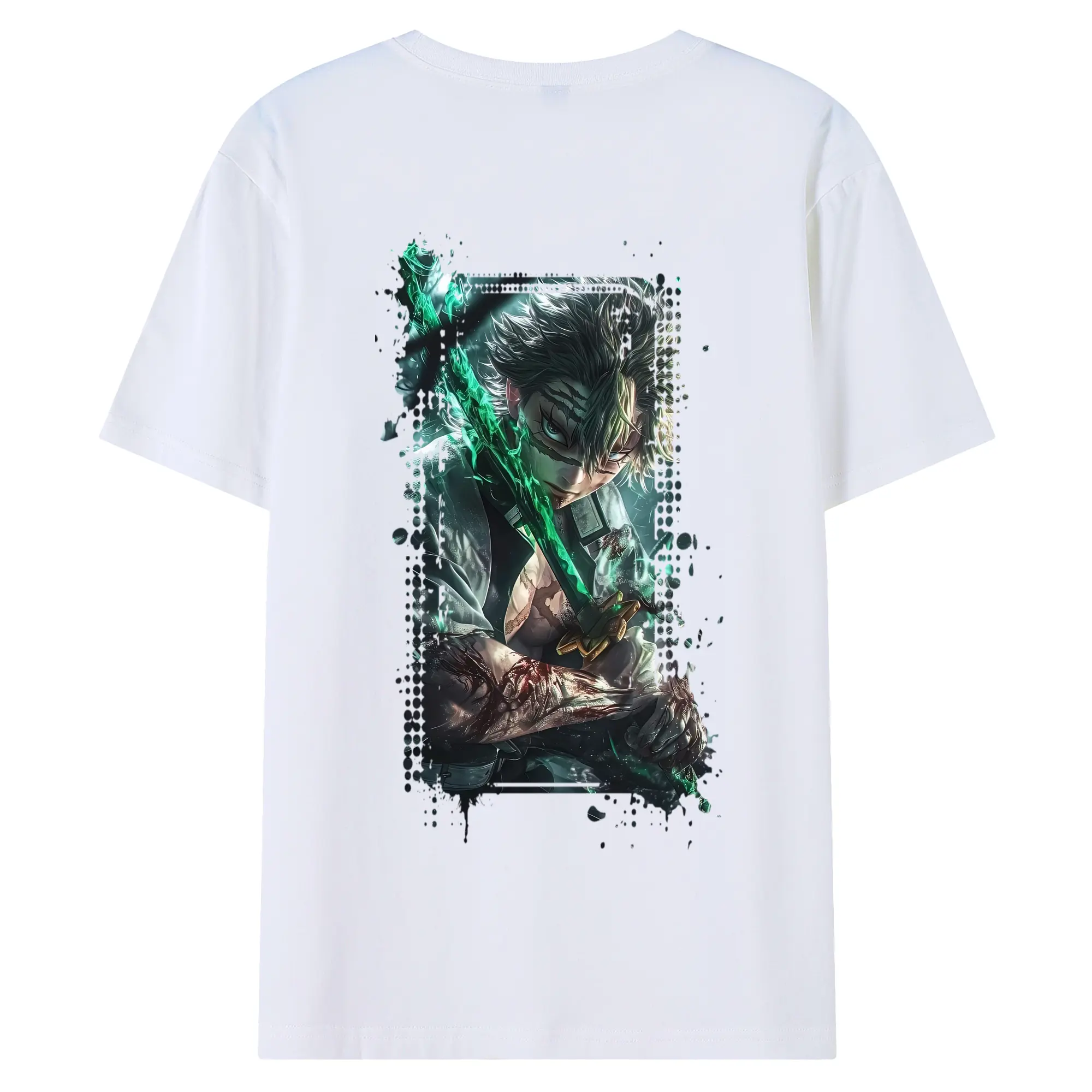 鬼滅の刃 グッズ,不死川 実弥 - 綿100％ 半袖Tシャツ ・ バックプリント ・ 快適 通気性 ・ 日常使い 散歩 スポーツ用