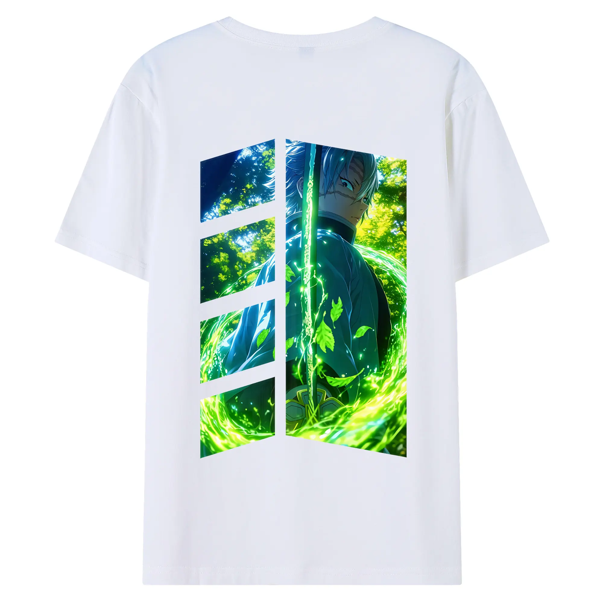 鬼滅の刃 グッズ,不死川 実弥 - 綿100％ 半袖Tシャツ ・ バックプリント ・ 快適 通気性 ・ 日常使い 散歩 スポーツ用