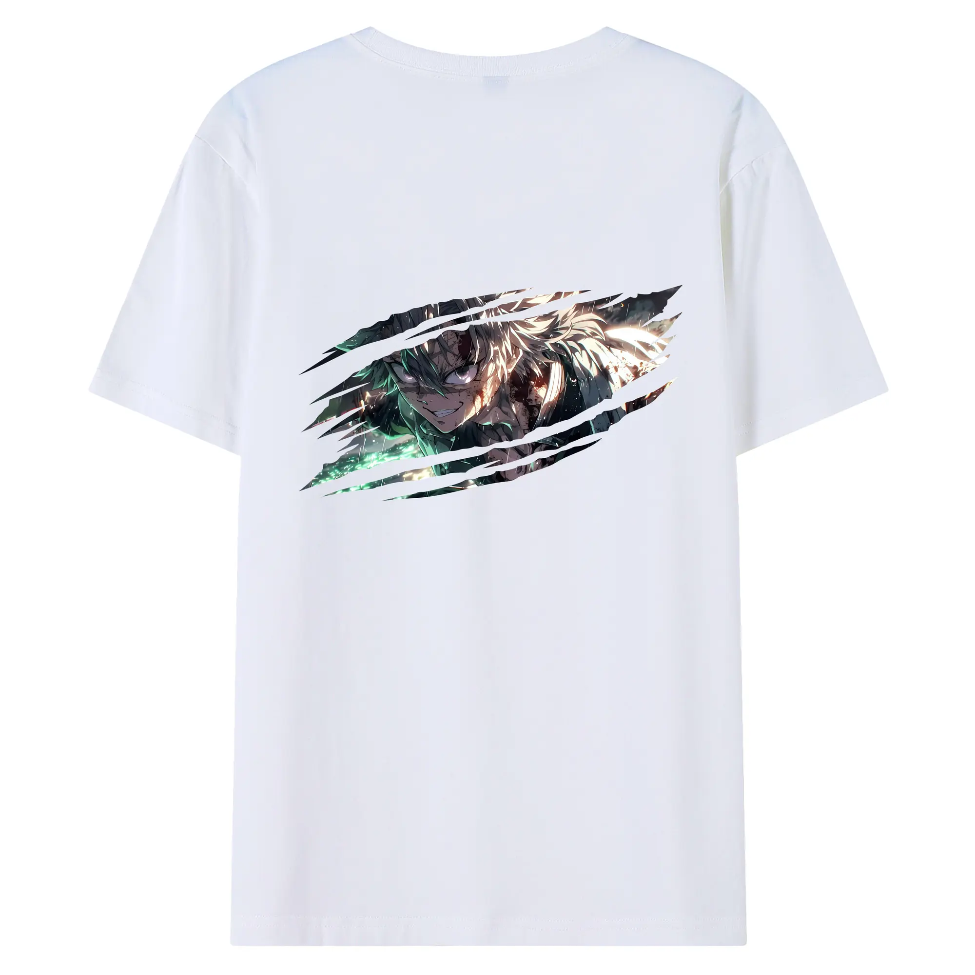 鬼滅の刃 グッズ,不死川 実弥 - 綿100％ 半袖Tシャツ ・ バックプリント ・ 快適 通気性 ・ 日常使い 散歩 スポーツ用