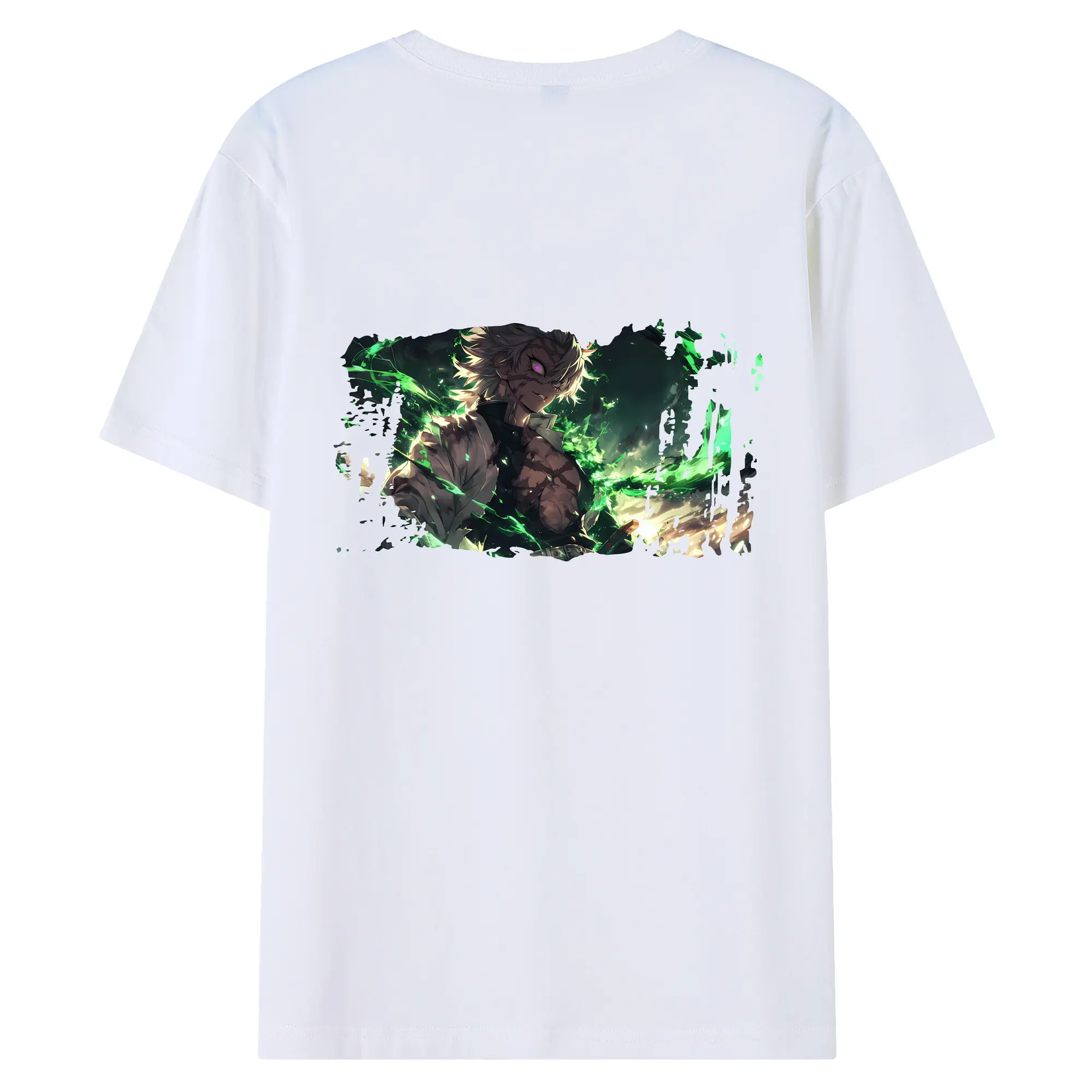 鬼滅の刃 グッズ,不死川 実弥 - 綿100％ 半袖Tシャツ ・ バックプリント ・ 快適 通気性 ・ 日常使い 散歩 スポーツ用