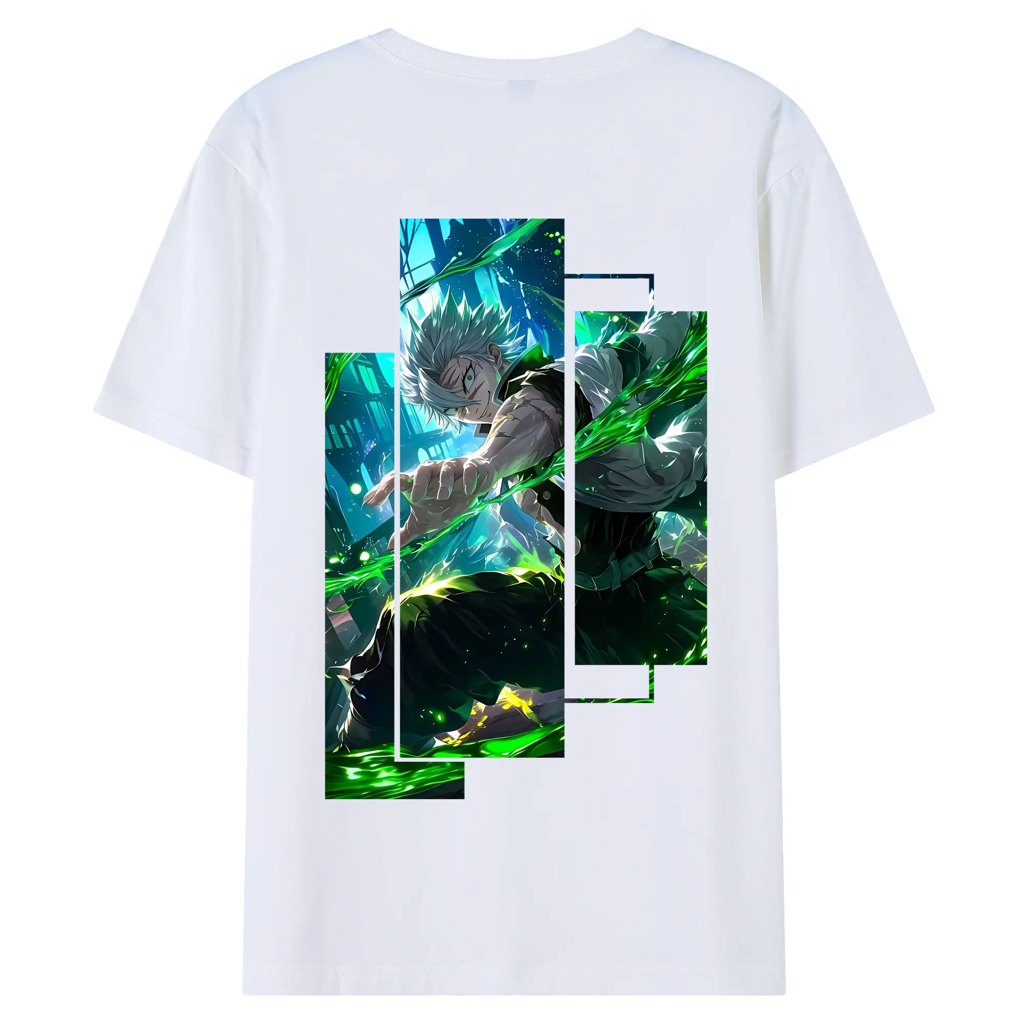 鬼滅の刃 グッズ,不死川 実弥 - 綿100％ 半袖Tシャツ ・ バックプリント ・ 快適 通気性 ・ 日常使い 散歩 スポーツ用