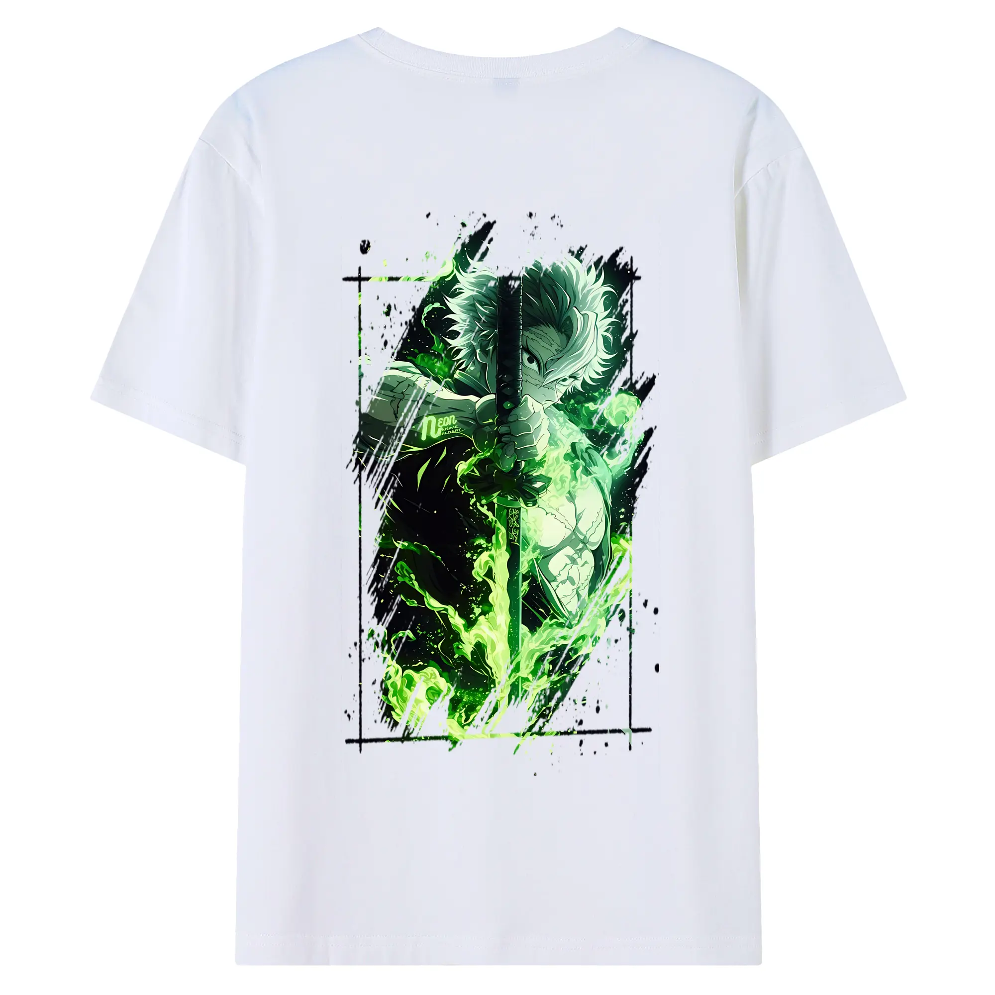 鬼滅の刃 グッズ,不死川 実弥 - 綿100％ 半袖Tシャツ ・ バックプリント ・ 快適 通気性 ・ 日常使い 散歩 スポーツ用