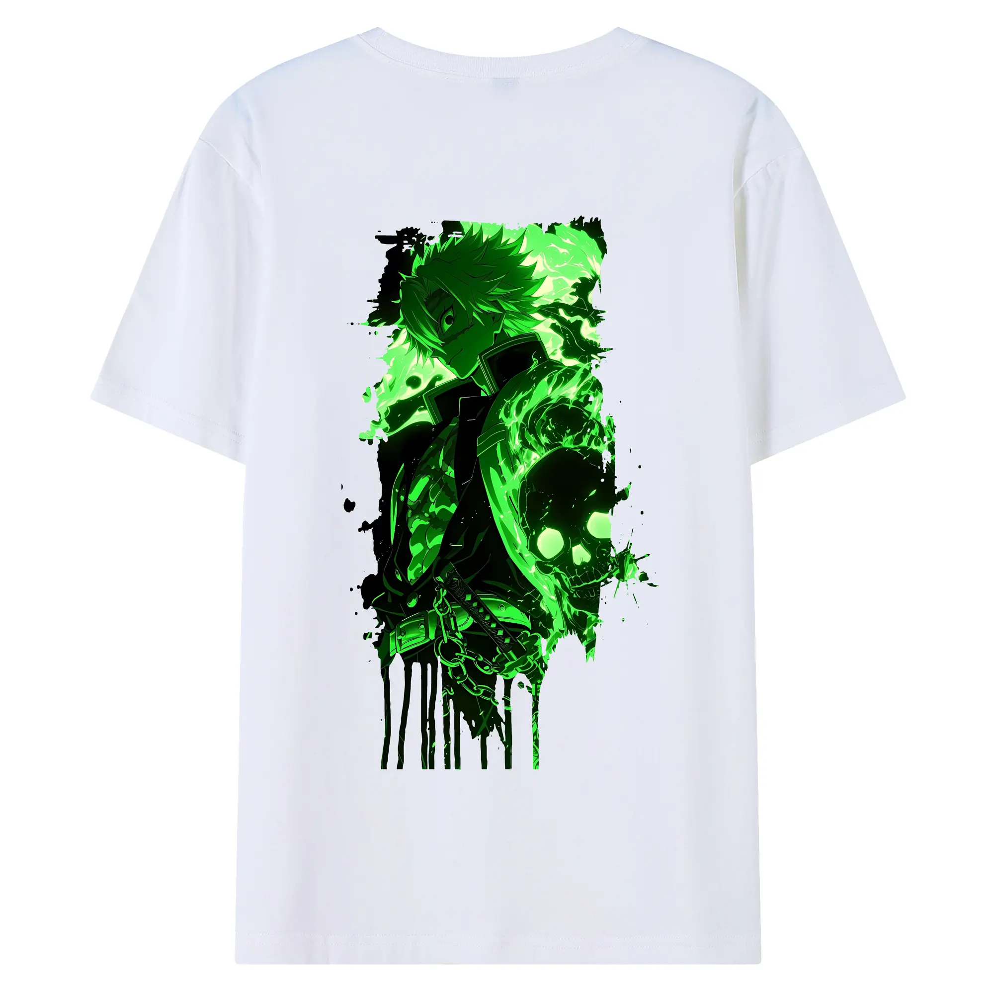 鬼滅の刃 グッズ,不死川 実弥 - 綿100％ 半袖Tシャツ ・ バックプリント ・ 快適 通気性 ・ 日常使い 散歩 スポーツ用